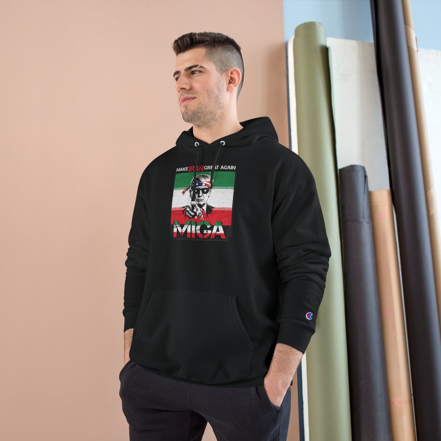 "Make Iran Great Again (MIGA)" Trump Champion Brand Hoodie