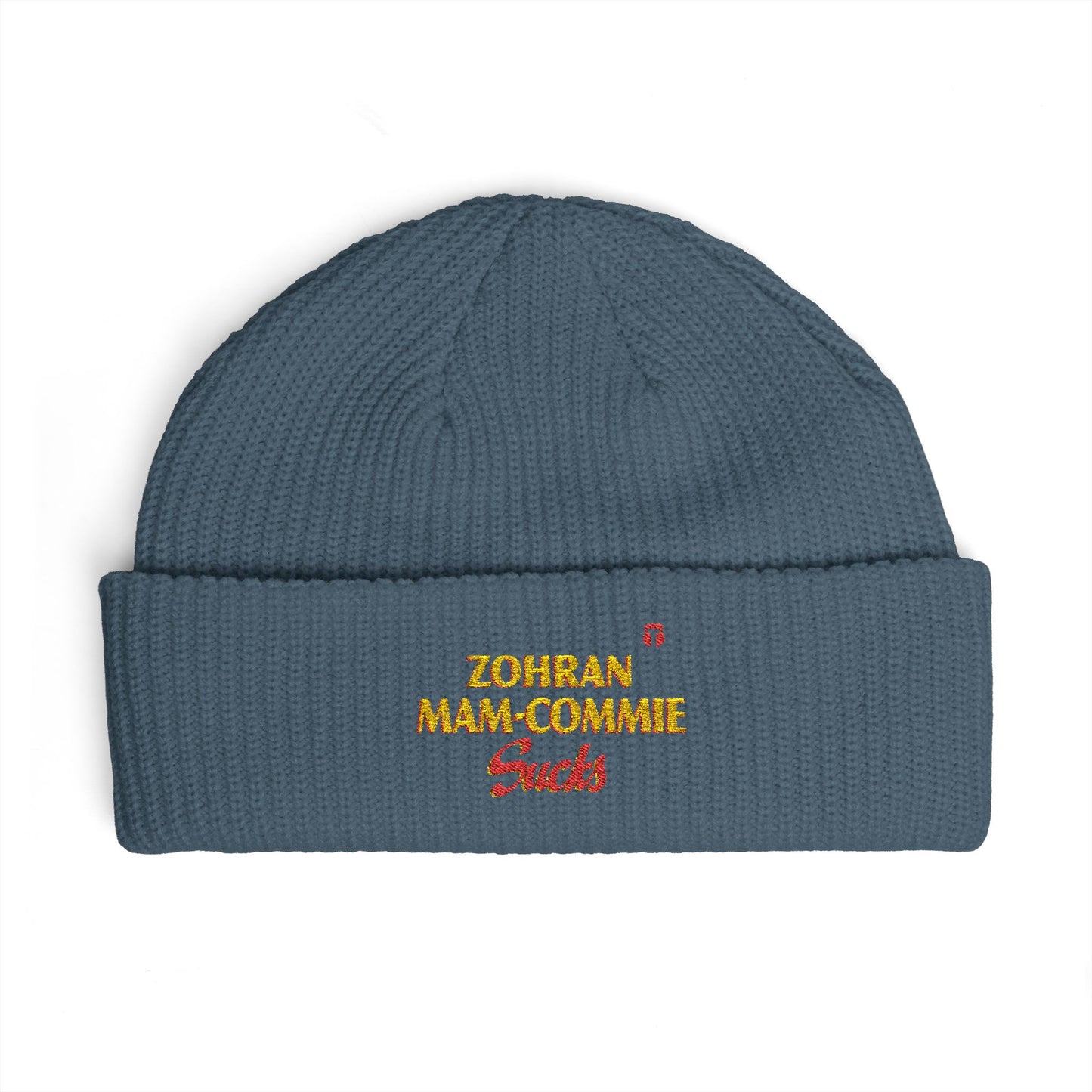 Zohran Mam-Commie Sucks Embroidered Cuff Beanie