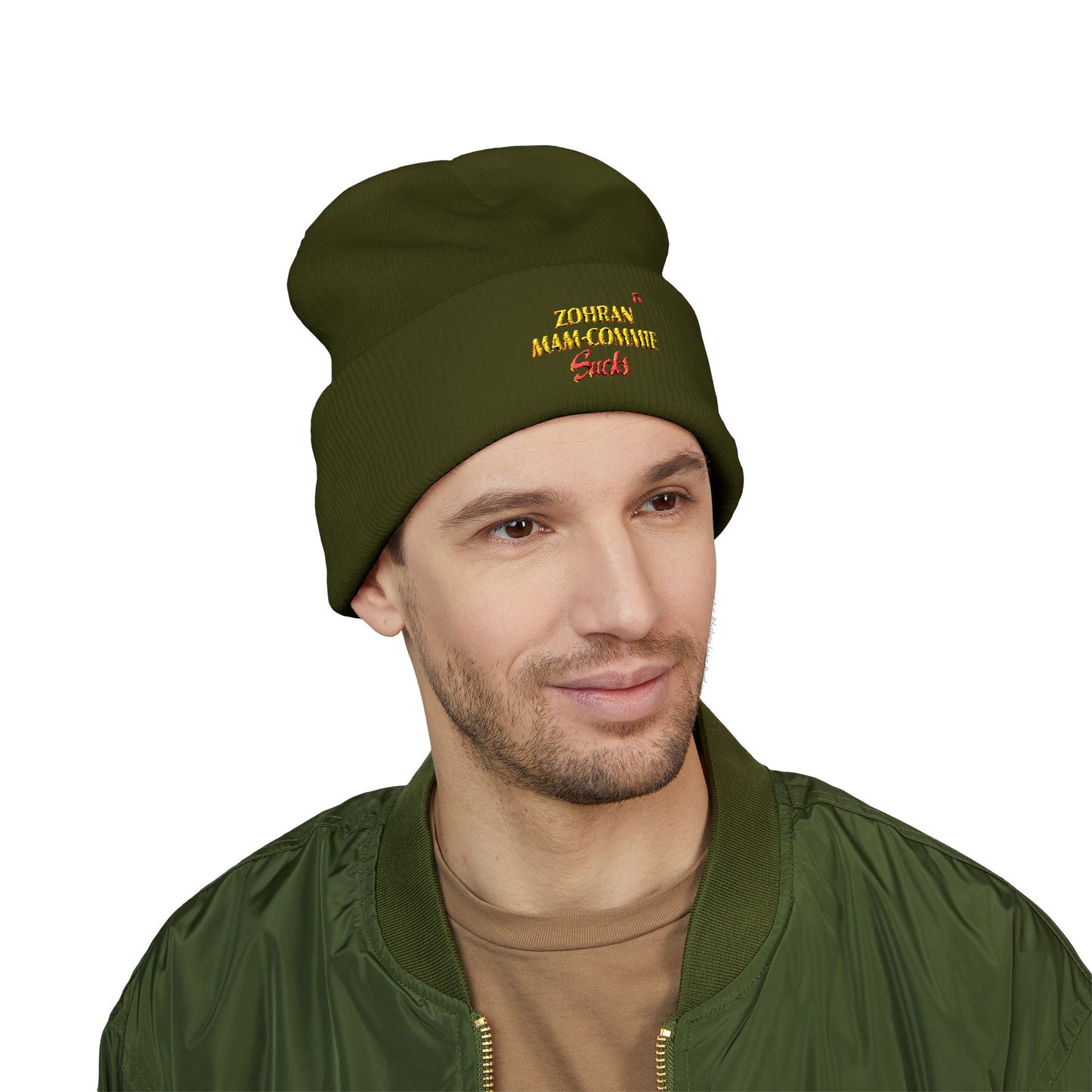 Zohran Mam-Commie Sucks Embroidered Cuffed Beanie