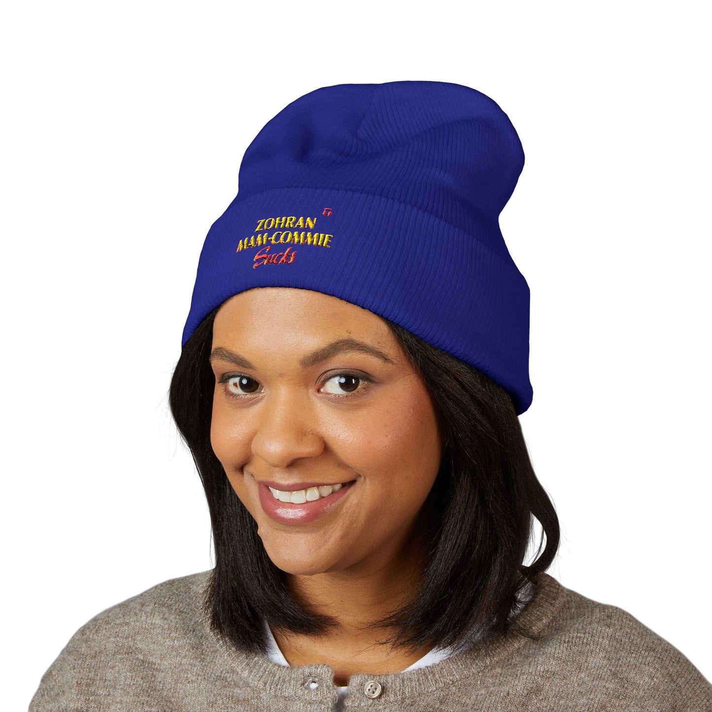 Zohran Mam-Commie Sucks Embroidered Cuffed Beanie
