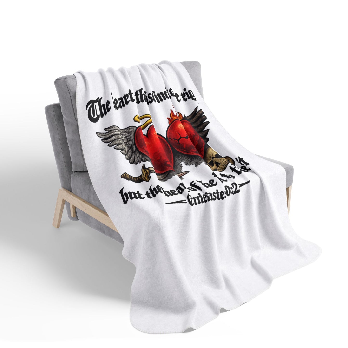 Ecclesiastes 10:2 Winged Hearts Conservative & Liberal Meanings Fleece Sherpa Blanket