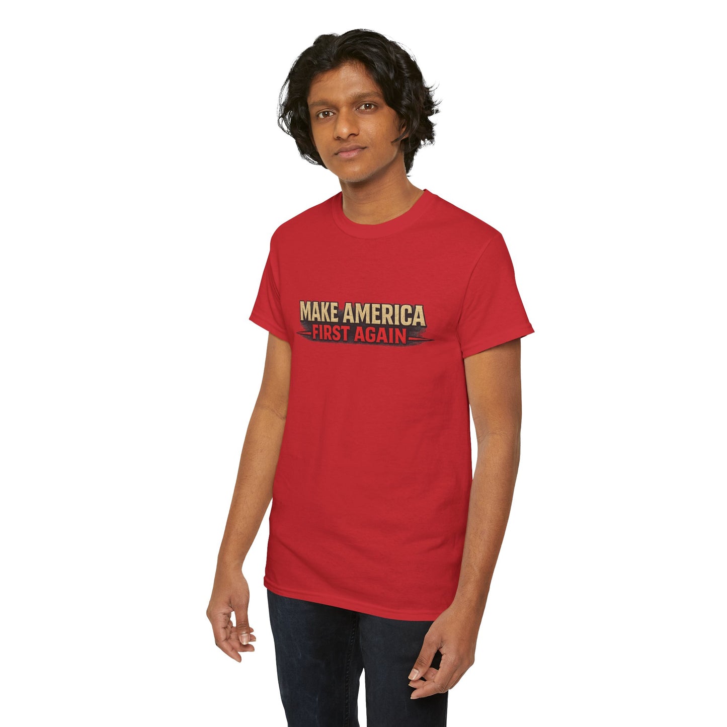 "Make America First Again" America First Is Not A Slogan - It's A Standard Gildan Brand T-Shirt