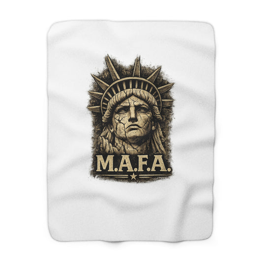 M.A.F.A. "Statue Of Liberty" "Sovereignty Security Prosperity " Sherpa Fleece Blanket