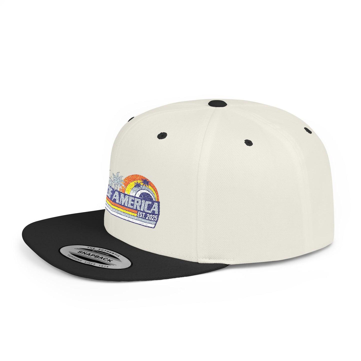 Gulf of America Vintage Embroidered Flat Bill Hat