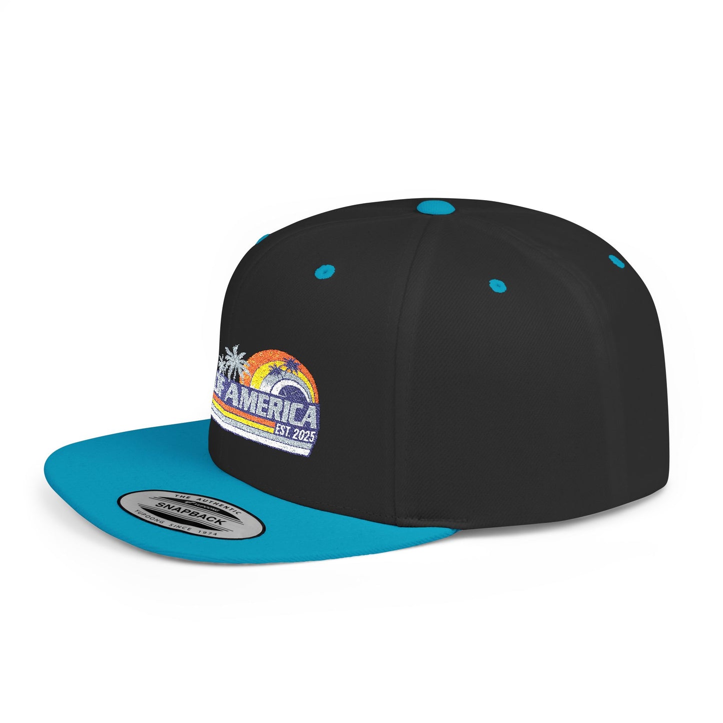 Gulf of America Vintage Embroidered Flat Bill Hat
