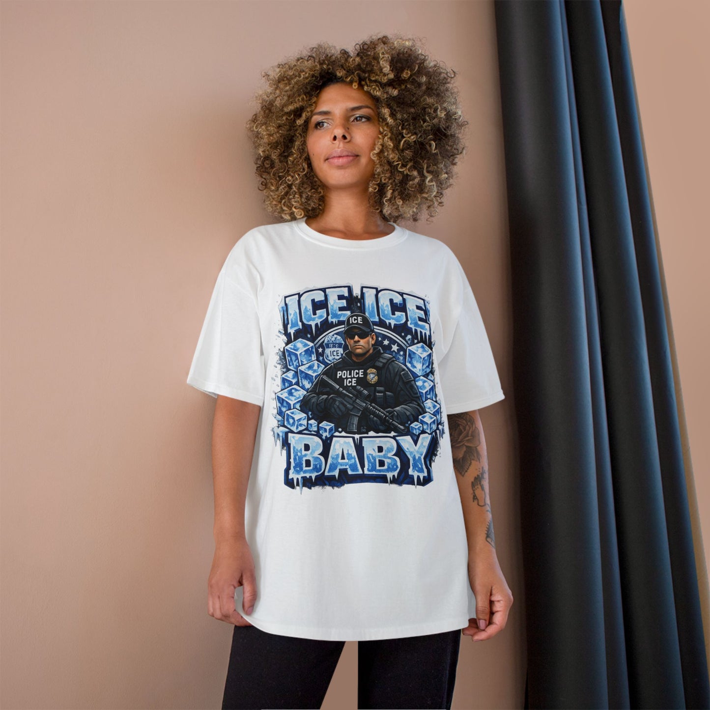 Ice Ice Baby ICE Agent Champion Brand T-Shirt