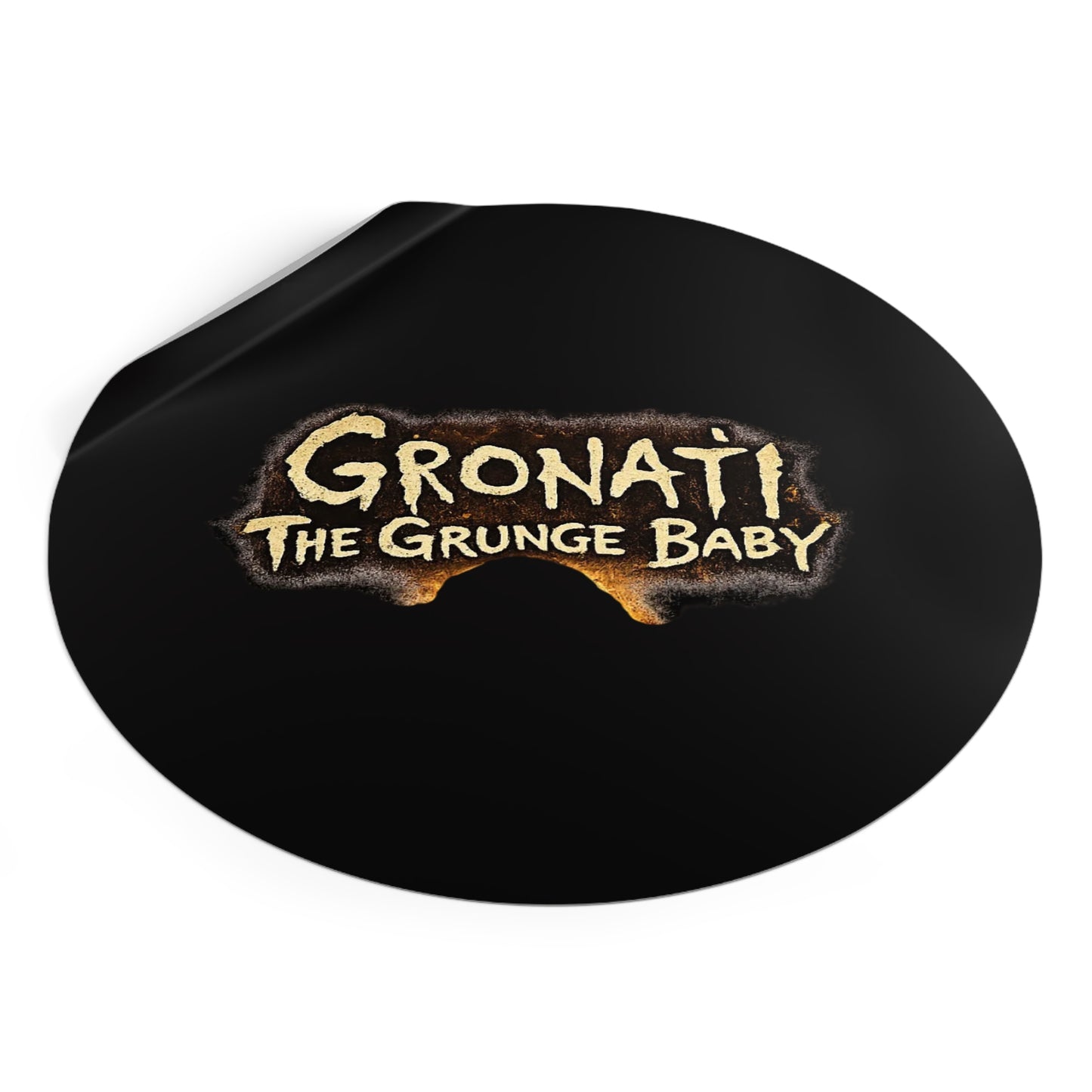 "Gronati The Grunge Baby"  Round Vinyl Sticker Logo