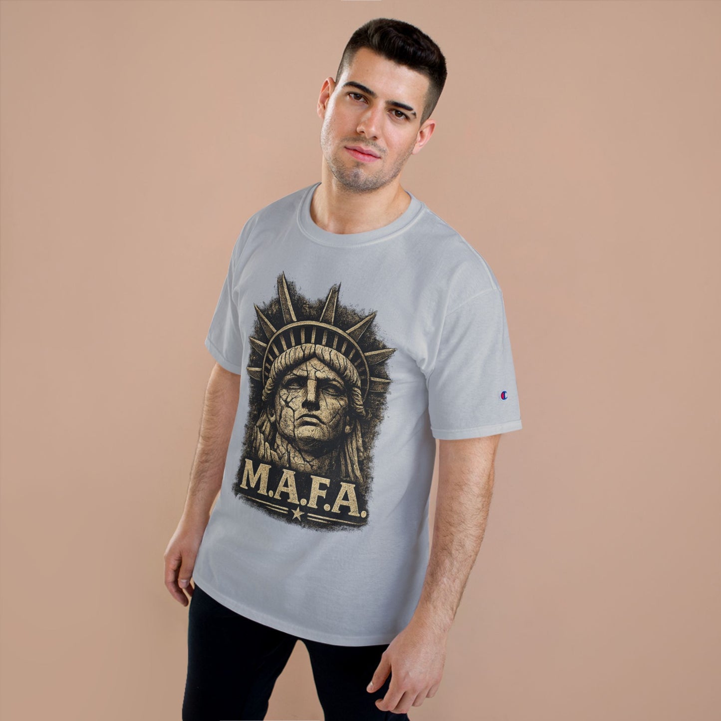 M.A.F.A. "Statue Of Liberty" "Sovereignty Security Prosperity " Champion Brand T-Shirt