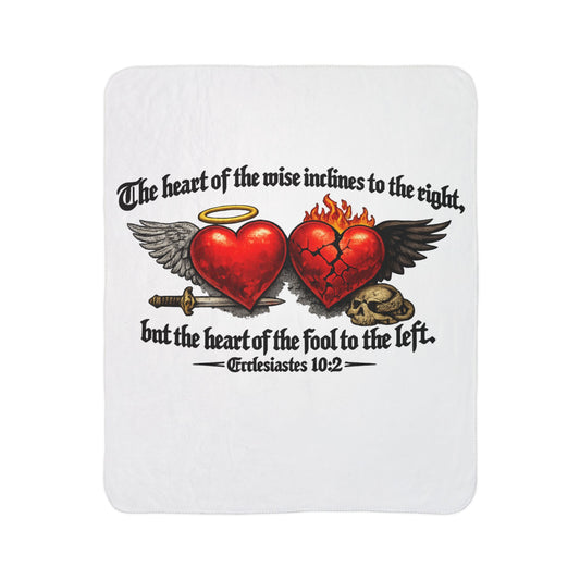 Ecclesiastes 10:2 Winged Hearts Conservative & Liberal Meanings Fleece Sherpa Blanket