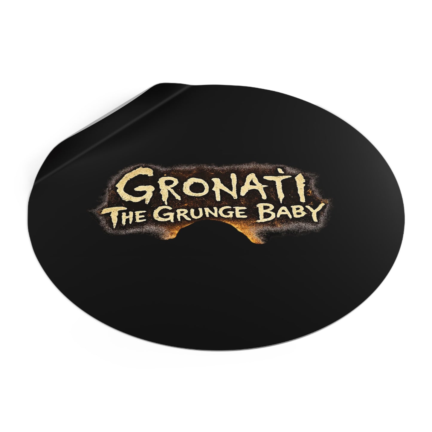 "Gronati The Grunge Baby"  Round Vinyl Sticker Logo