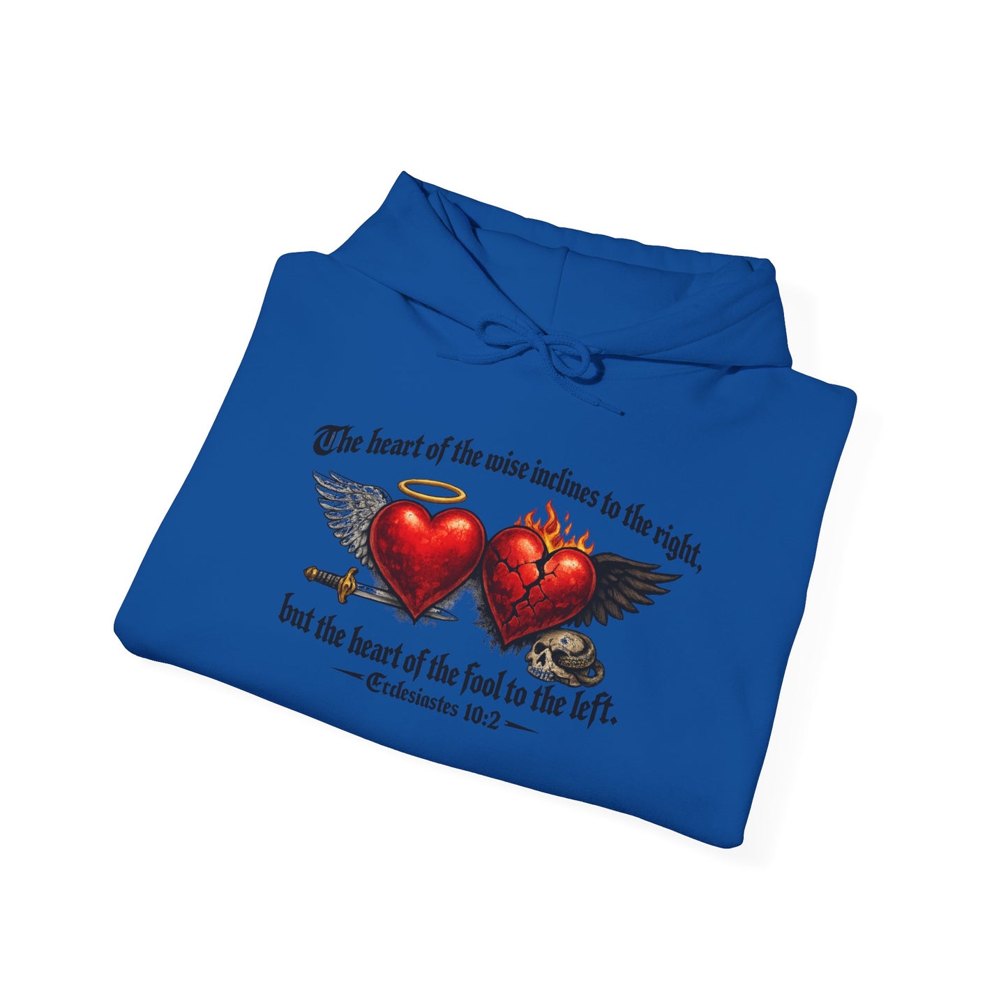 Ecclesiastes 10:2 Winged Hearts Conservative & Liberal Meanings Gildan Brand T-Shirt