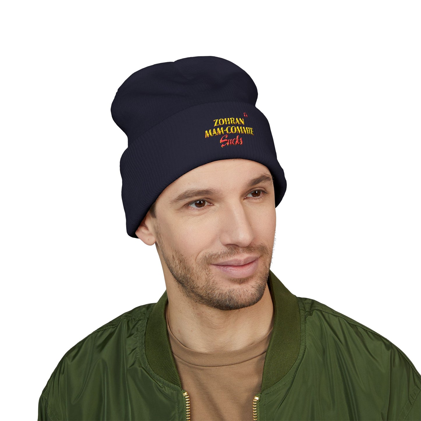 Zohran Mam-Commie Sucks Embroidered Cuffed Beanie