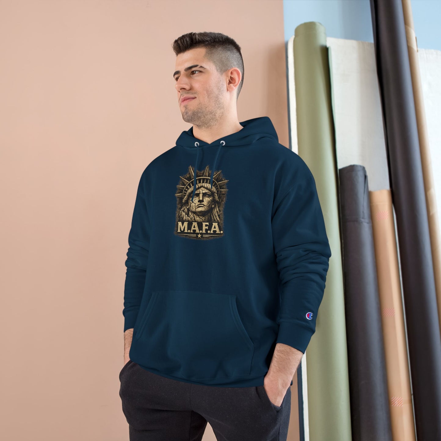 M.A.F.A. "Statue Of Liberty" "Sovereignty Security Prosperity " Champion Brand Hoodie