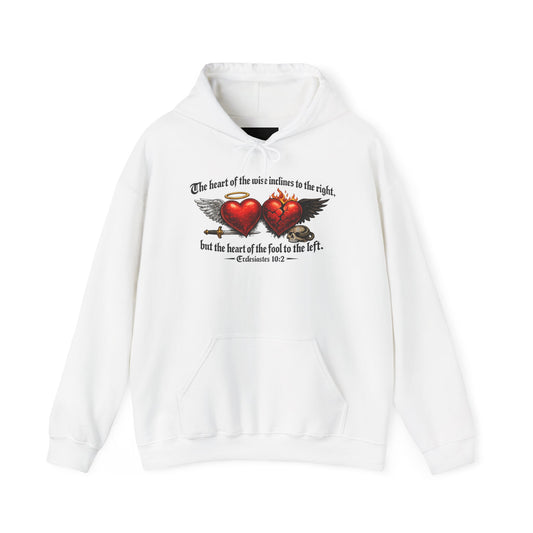 Ecclesiastes 10:2 Winged Hearts Conservative & Liberal Meanings Gildan Brand T-Shirt