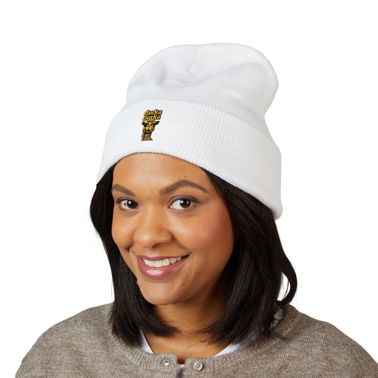 "Durka Durka" Camel Cuffed Beanie