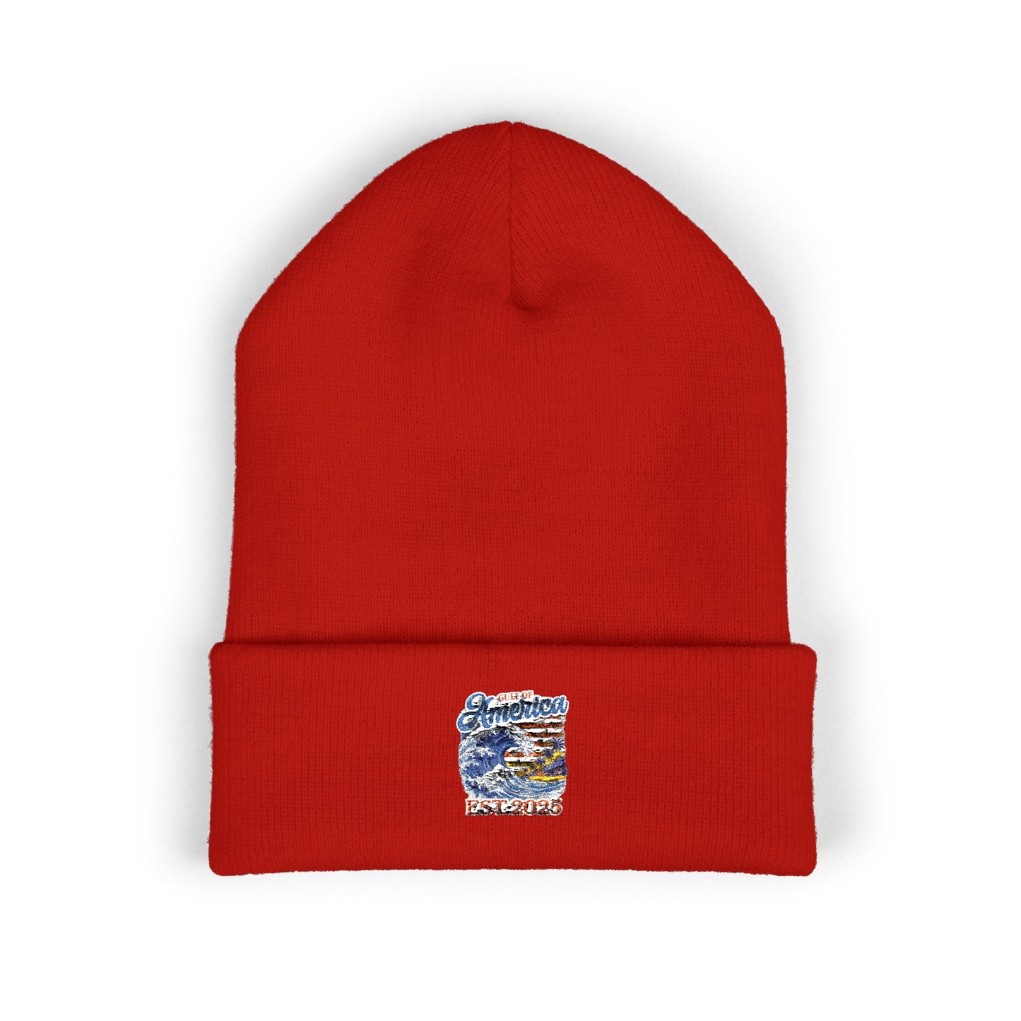 Gulf of America Est. 2025 Waves Embroidered Cuffed Knit Beanie