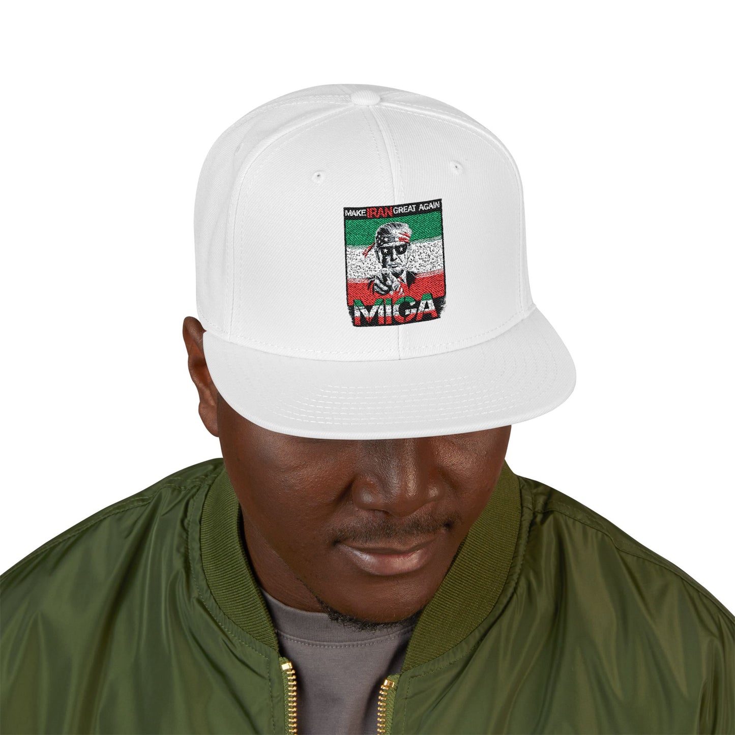 "Make Iran Great Again (MIGA)" Trump Embroidered Snapback Hat