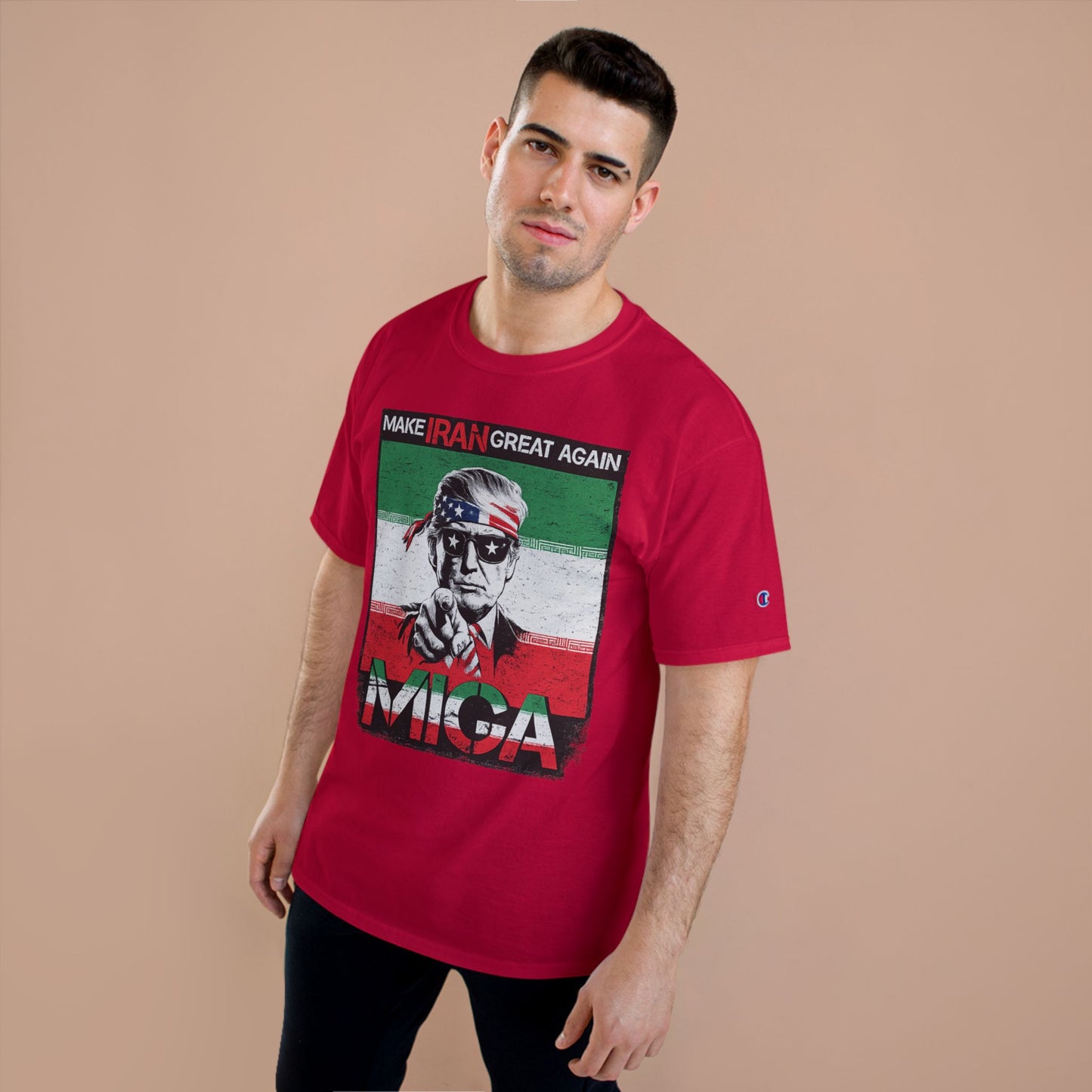 "Make Iran Great Again (MIGA)" Trump Champion Brand T-Shirts