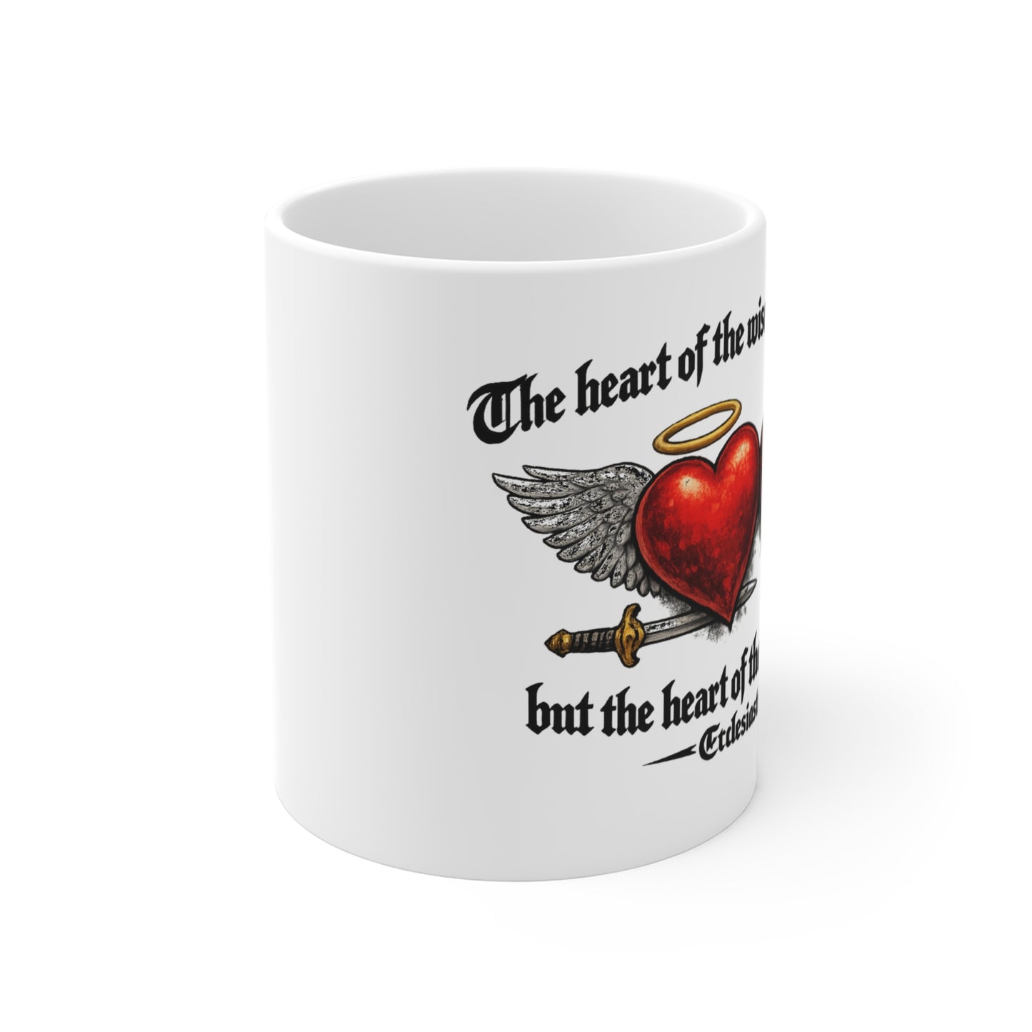 Ecclesiastes 10:2 Winged Hearts Conservative & Liberal Meanings Coffee Mug