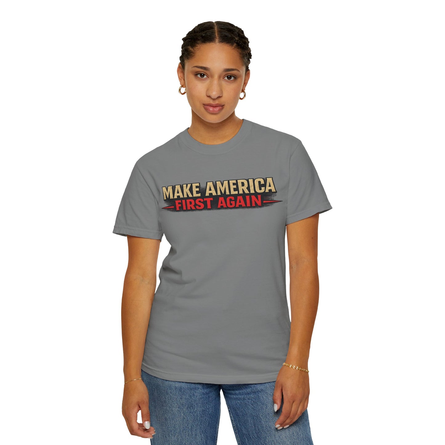 "Make America First Again" Book Merch Comfort Color Brand T-Shirt