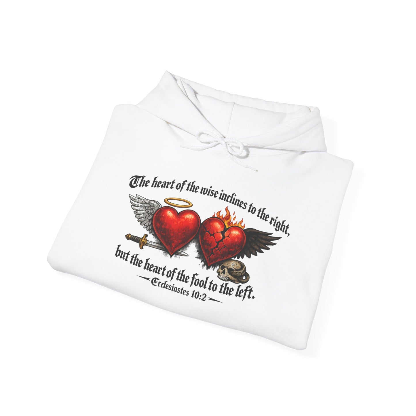 Ecclesiastes 10:2 Winged Hearts Conservative & Liberal Meanings Gildan Brand T-Shirt