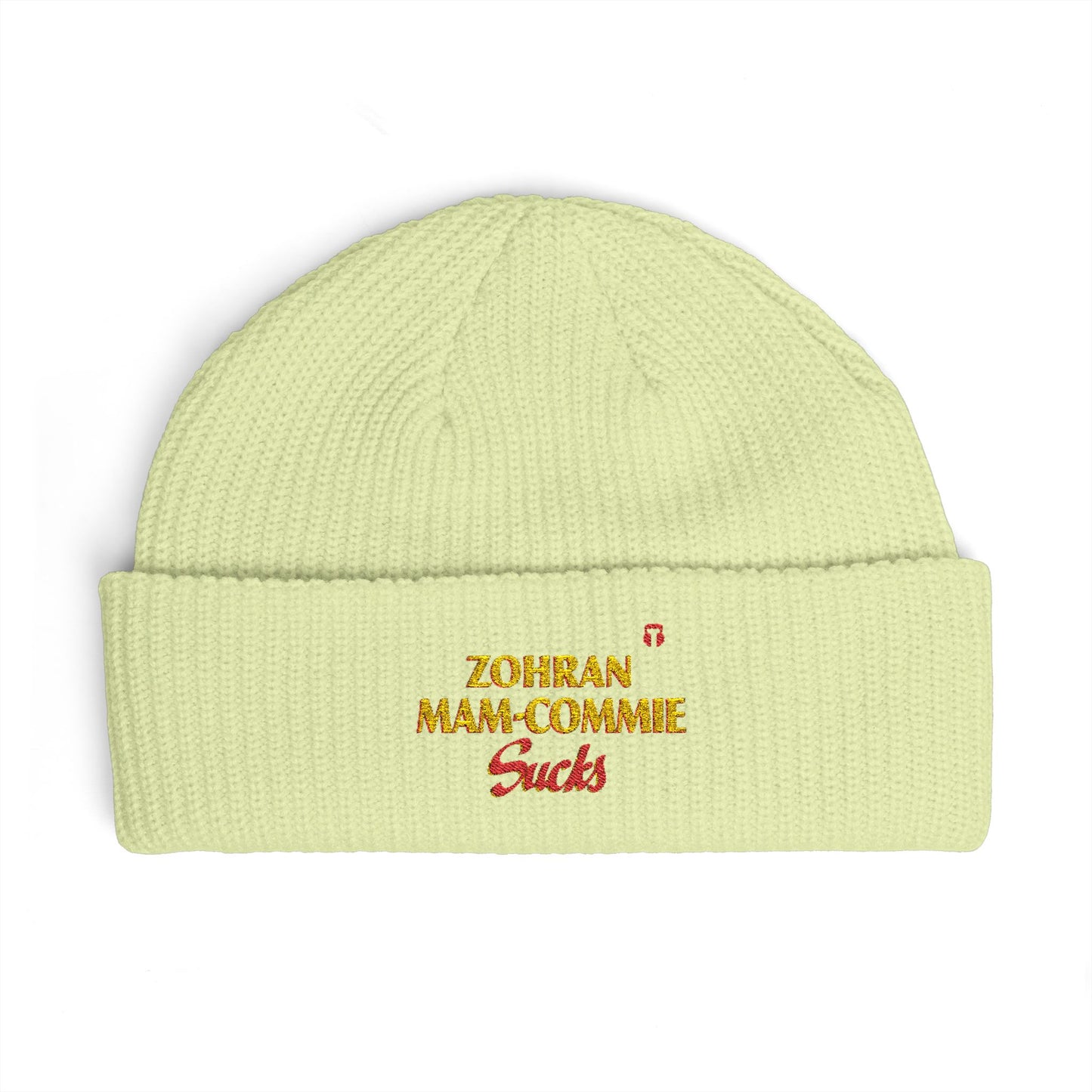 Zohran Mam-Commie Sucks Embroidered Cuff Beanie
