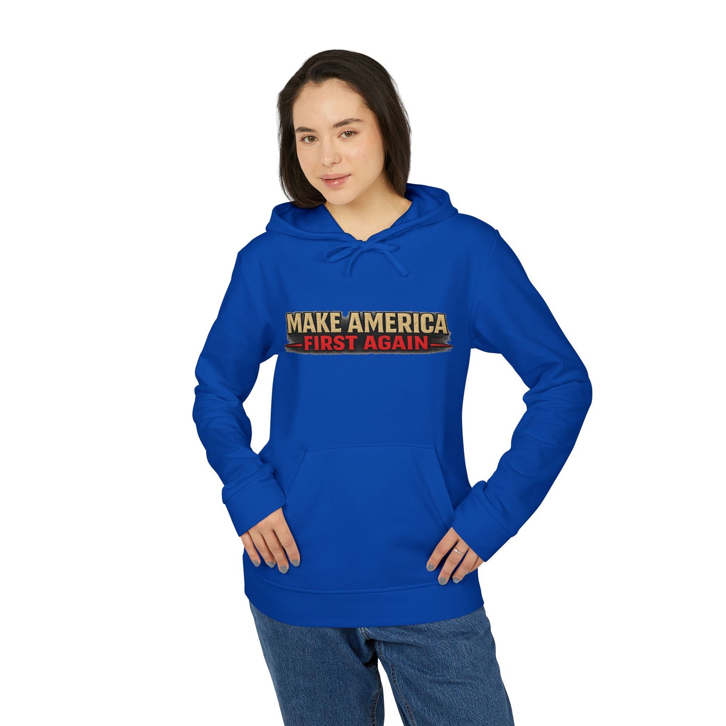 "Make America First Again" America First Is Not A Slogan - It's A Standard Adidas Brand Hoodie