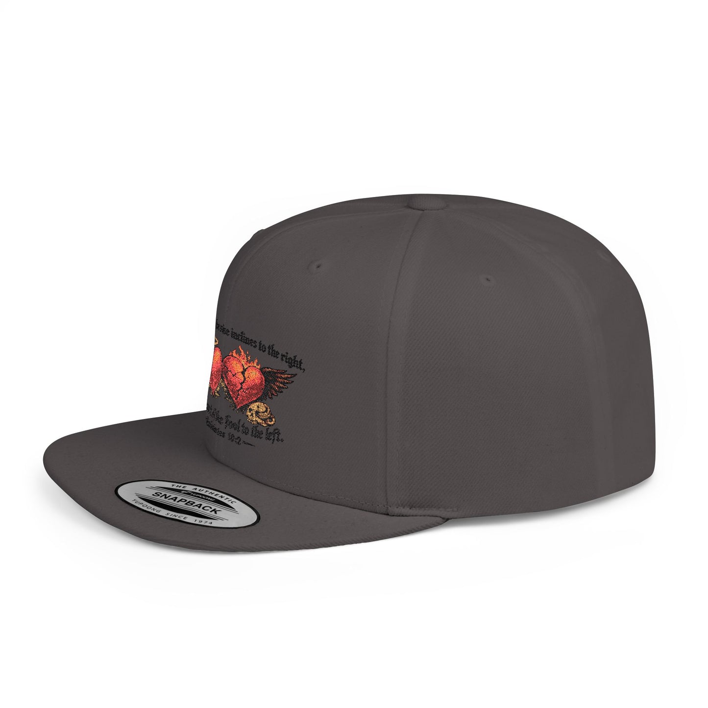 Ecclesiastes 10:2 Winged Hearts Conservative & Liberal Meanings Flat Bill Snapback Hat