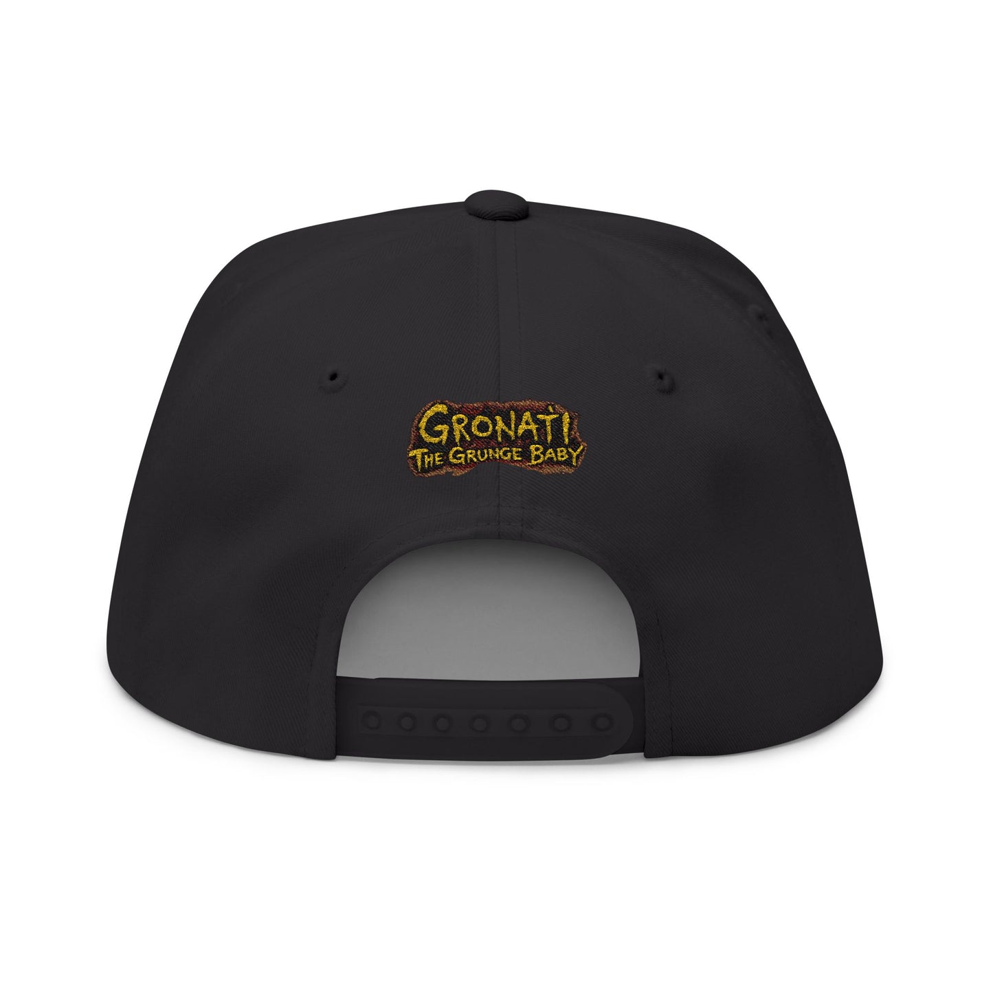 Gronati III 90's Retro Grunge/"Gronati TheGrungeBaby" Logo Embroidered Flat Bill Hat