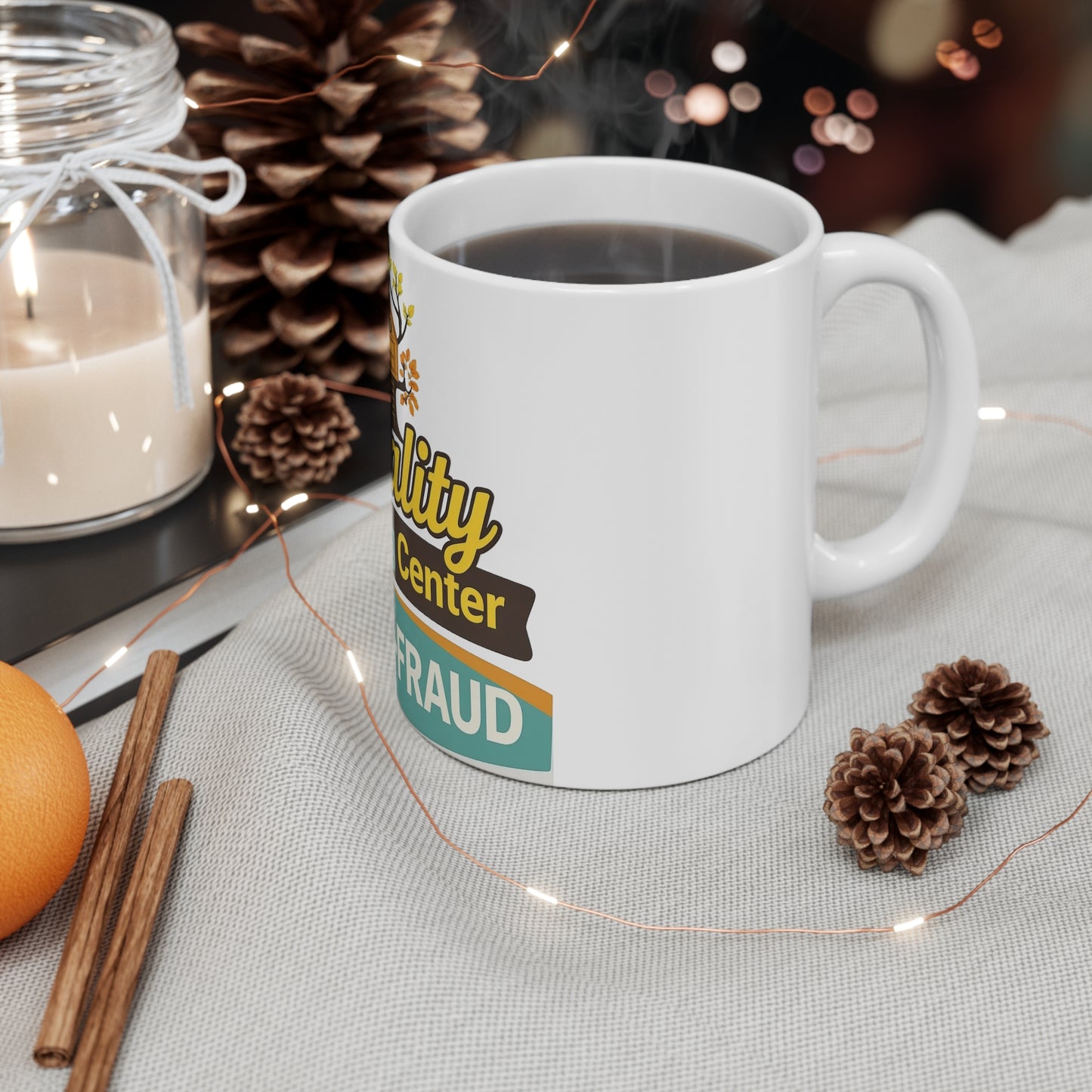 "Quality Learing Center" 1-800-FRAUD Coffee Mug