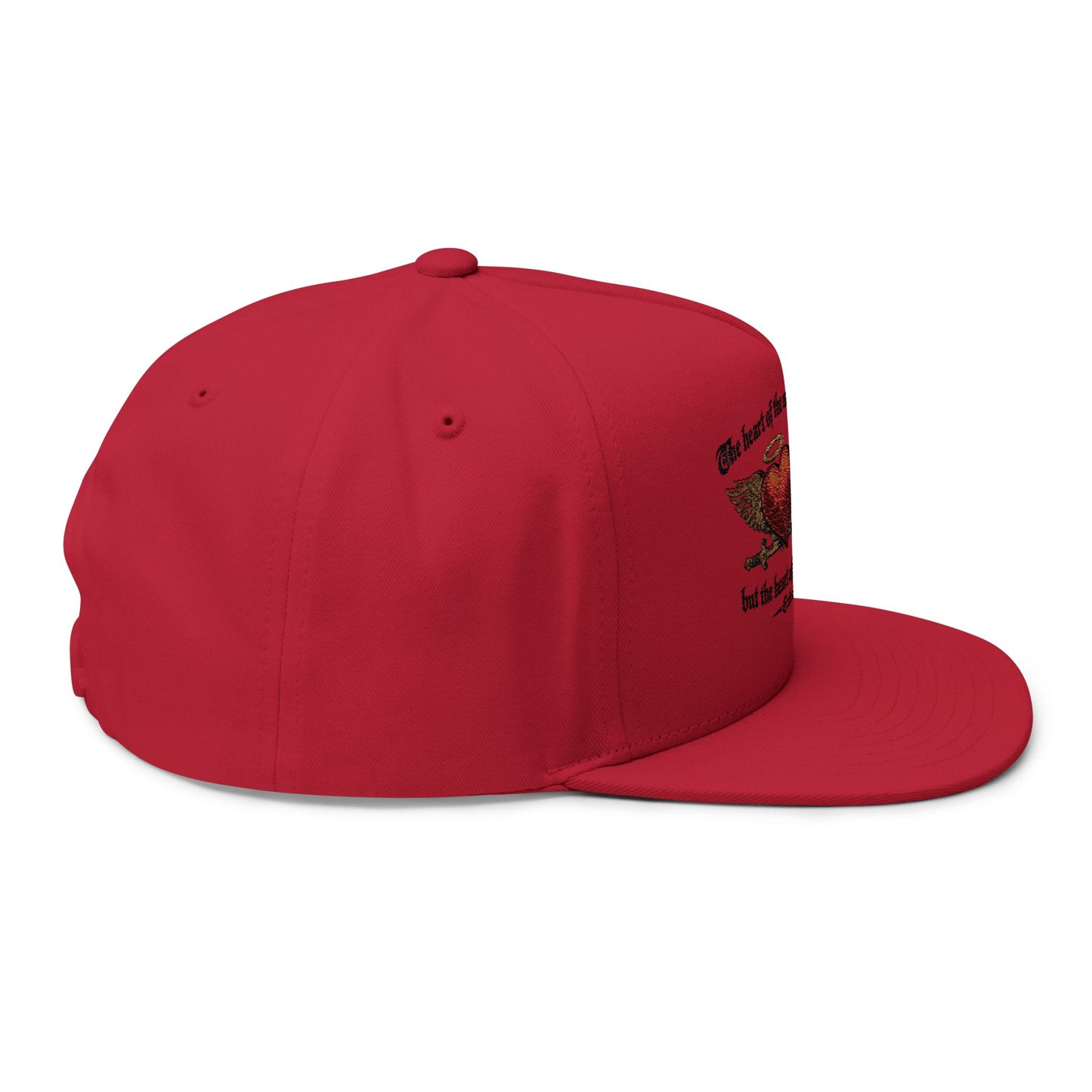 Ecclesiastes 10:2 Winged Hearts Conservative & Liberal Meanings ~Embroidered Flat Bill Hat