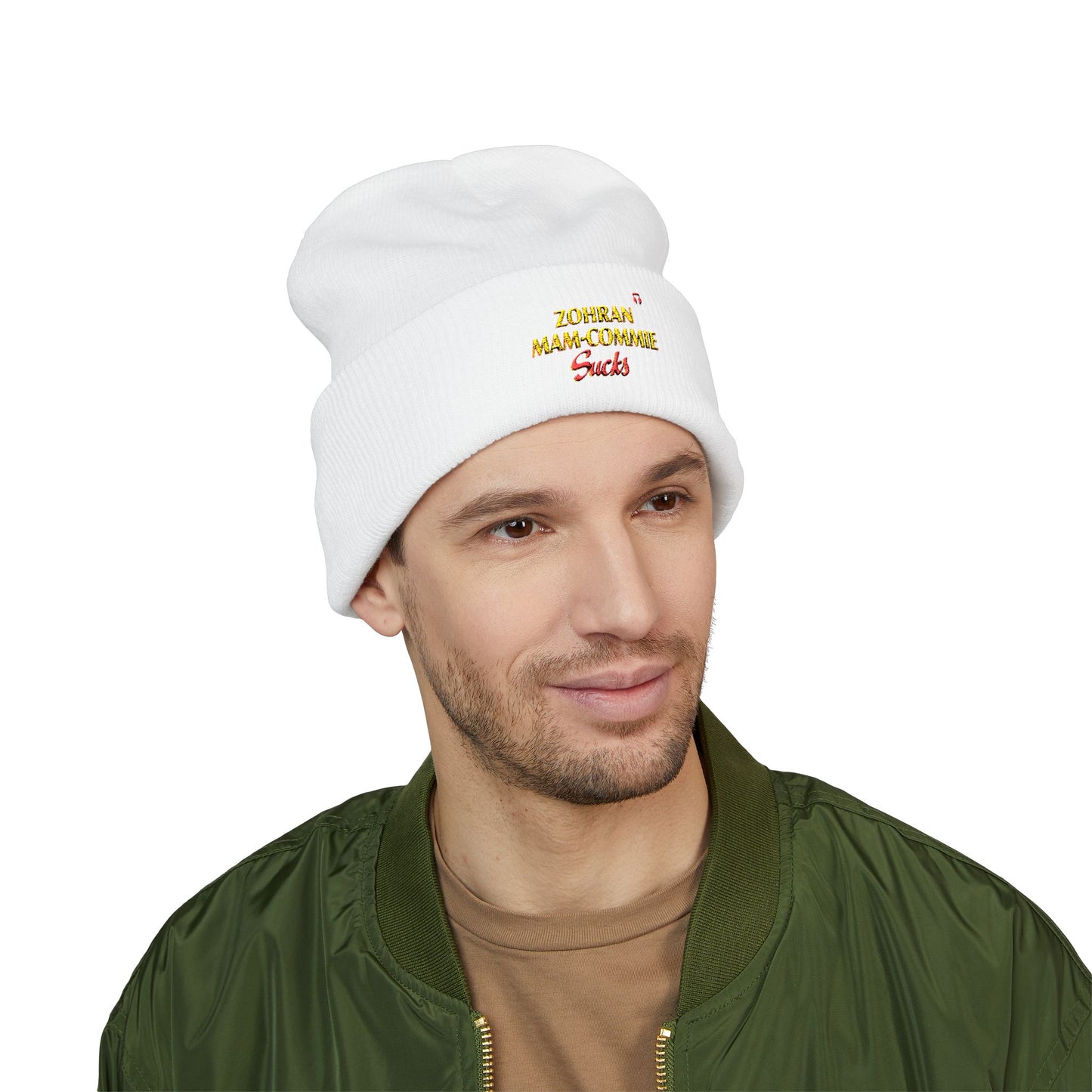 Zohran Mam-Commie Sucks Embroidered Cuffed Beanie