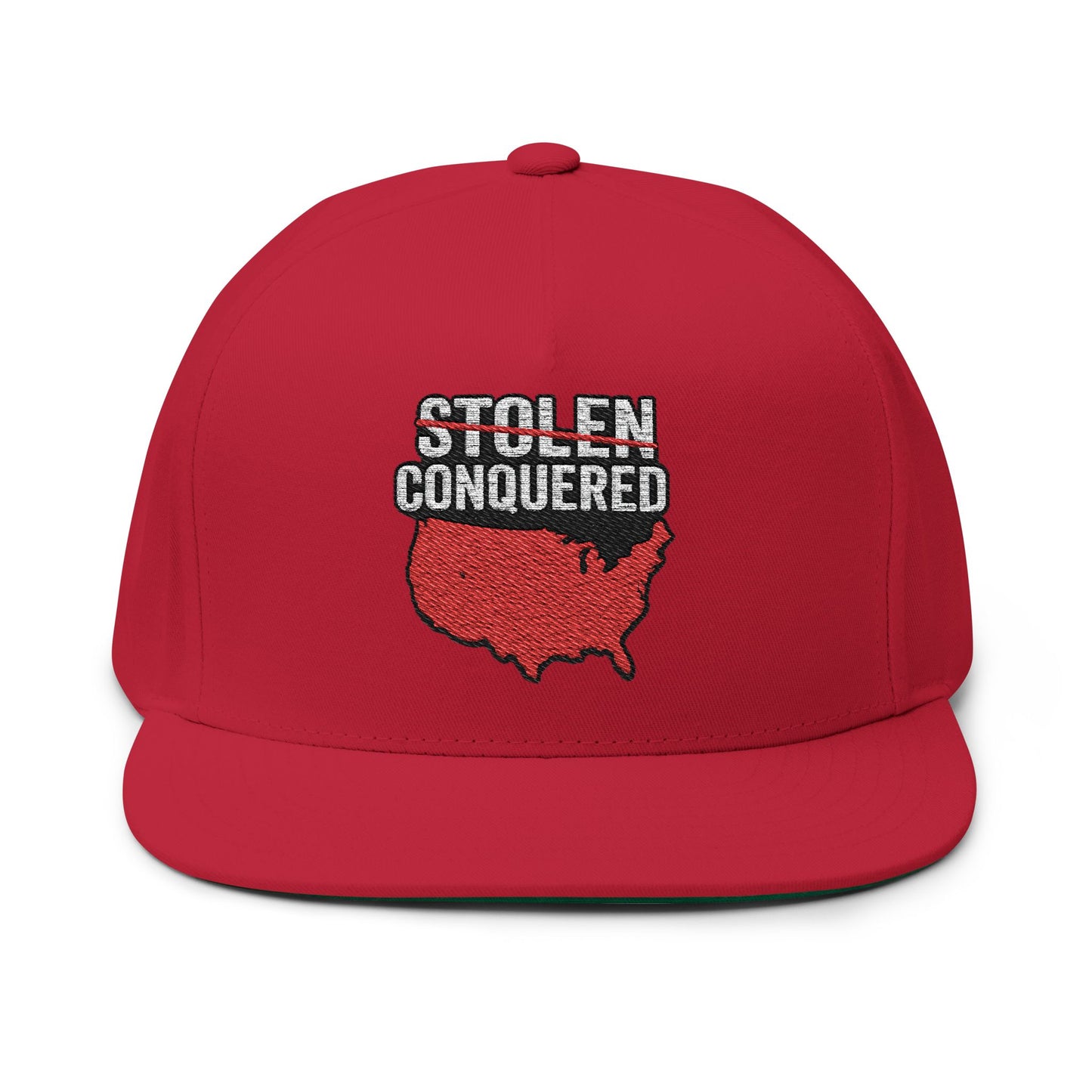 Stolen Conquered USA Embroidered Flat Bill Cap