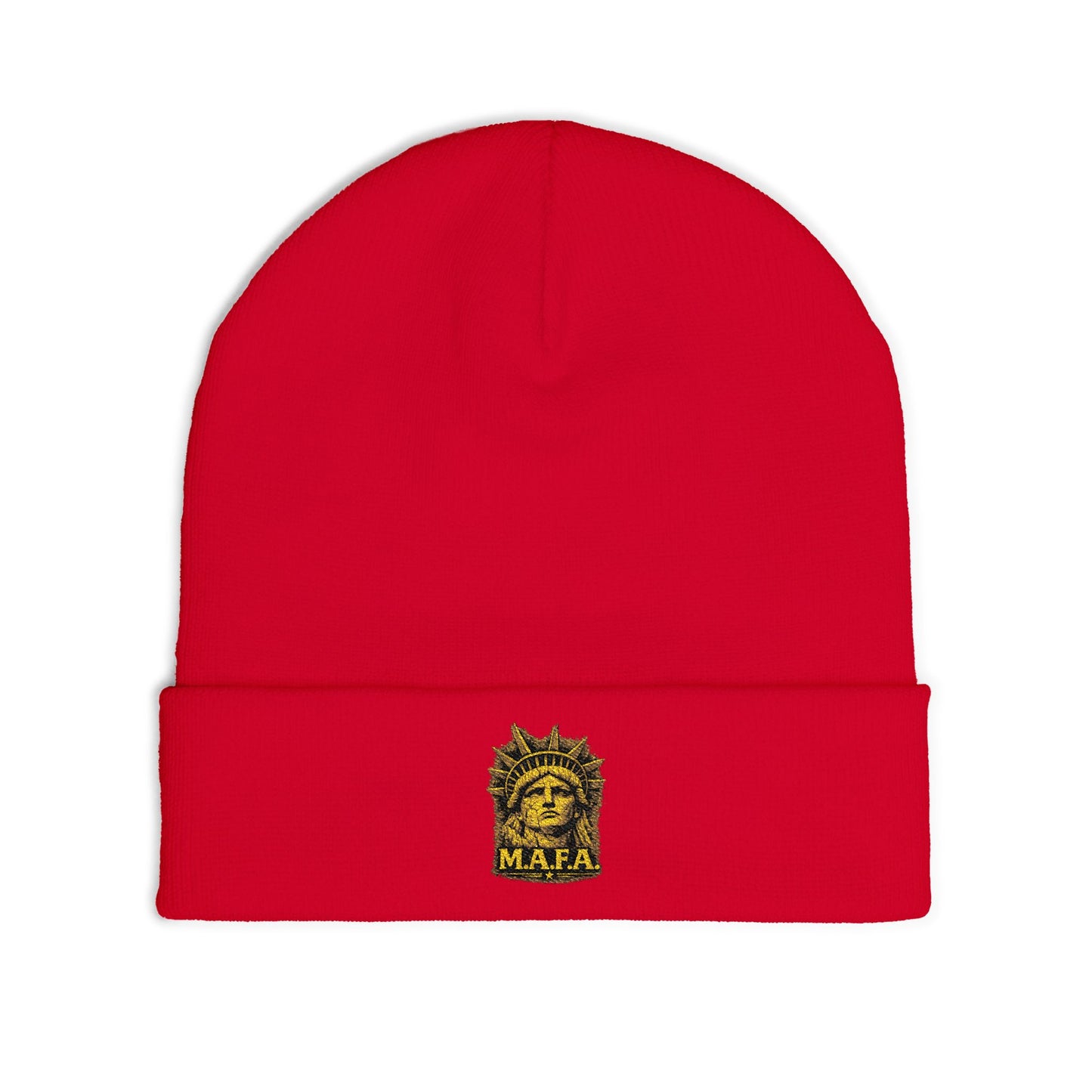 M.A.F.A. "Statue Of Liberty" "Sovereignty Security Prosperity " Embroidered Knit Cuffed Beanie