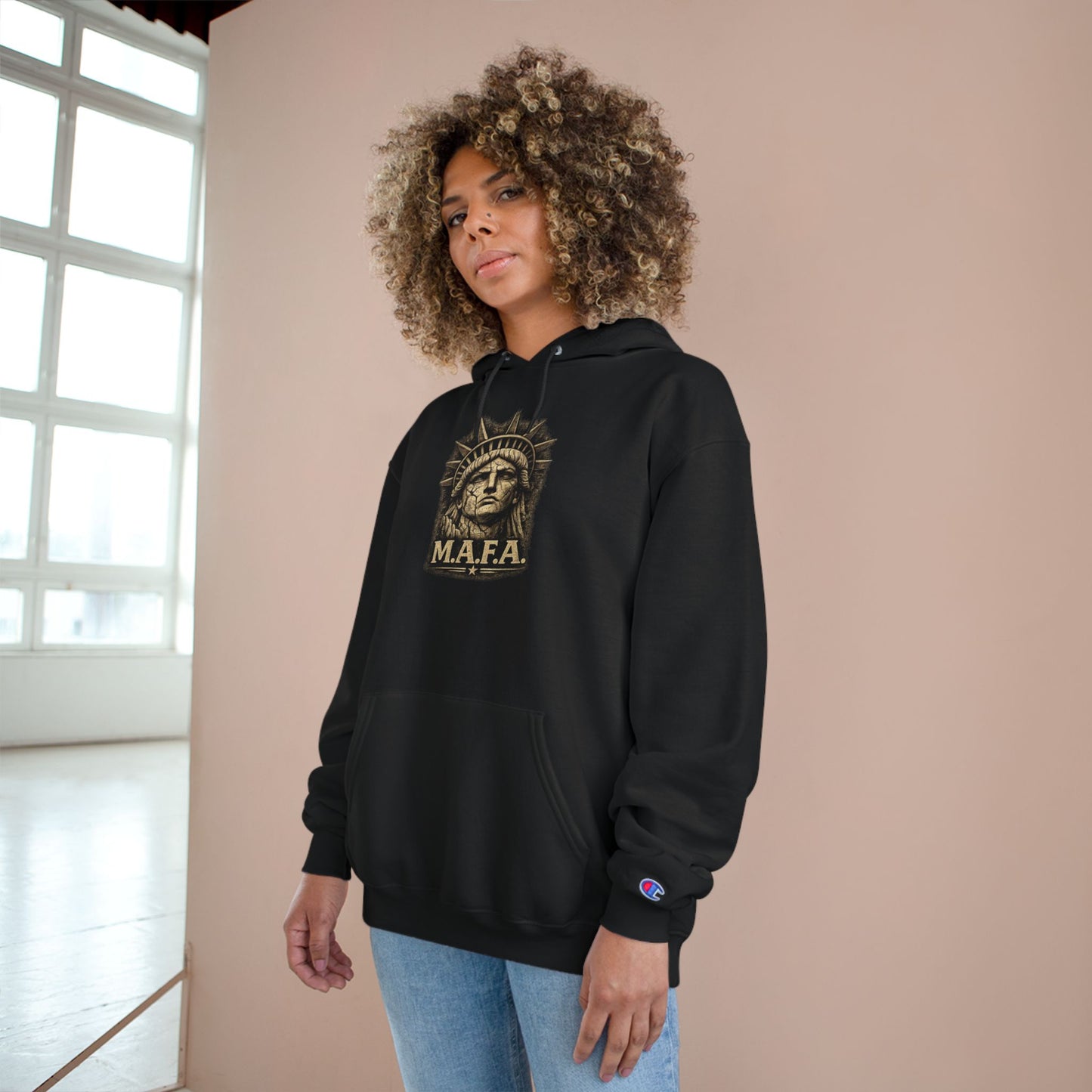 M.A.F.A. "Statue Of Liberty" "Sovereignty Security Prosperity " Champion Brand Hoodie