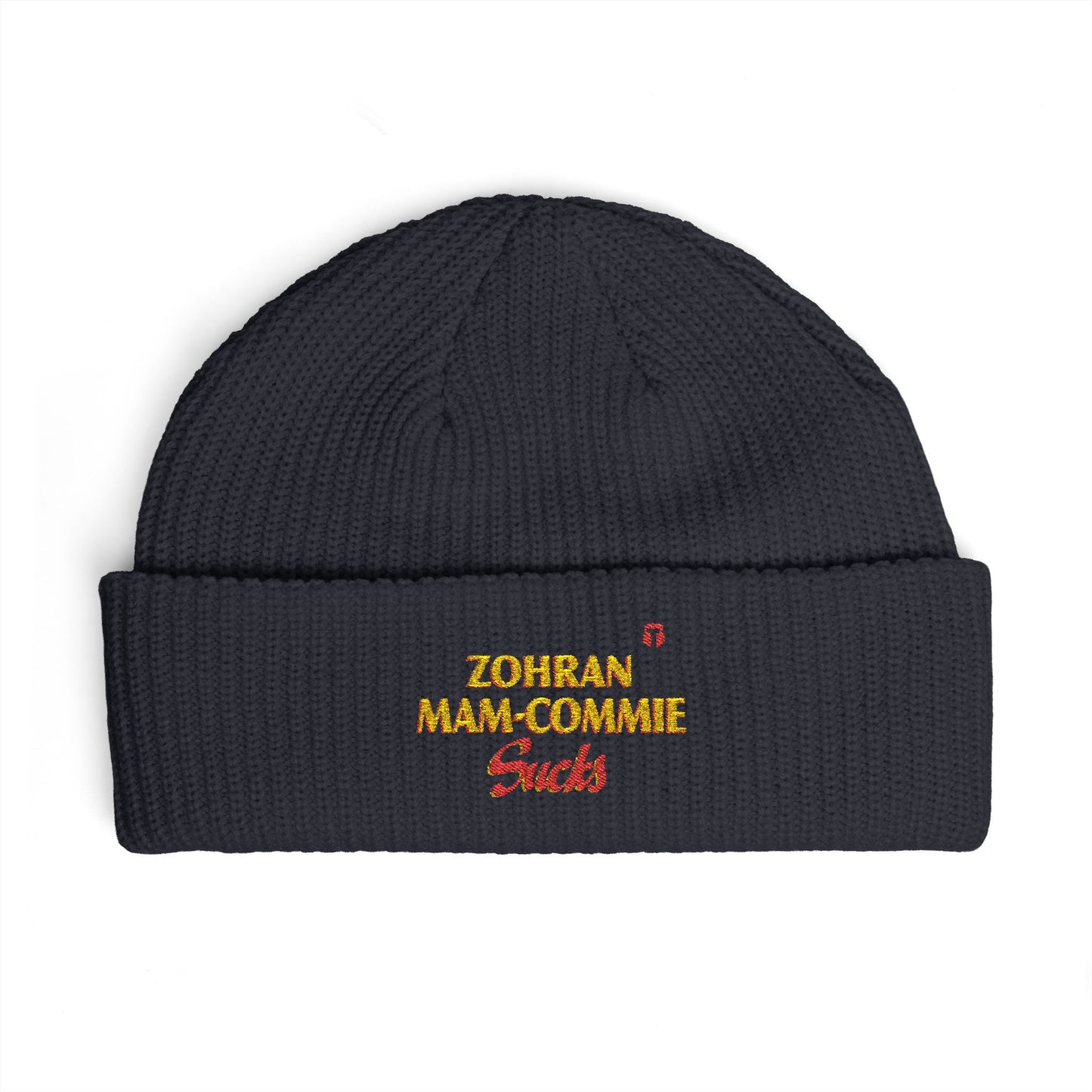 Zohran Mam-Commie Sucks Embroidered Cuff Beanie
