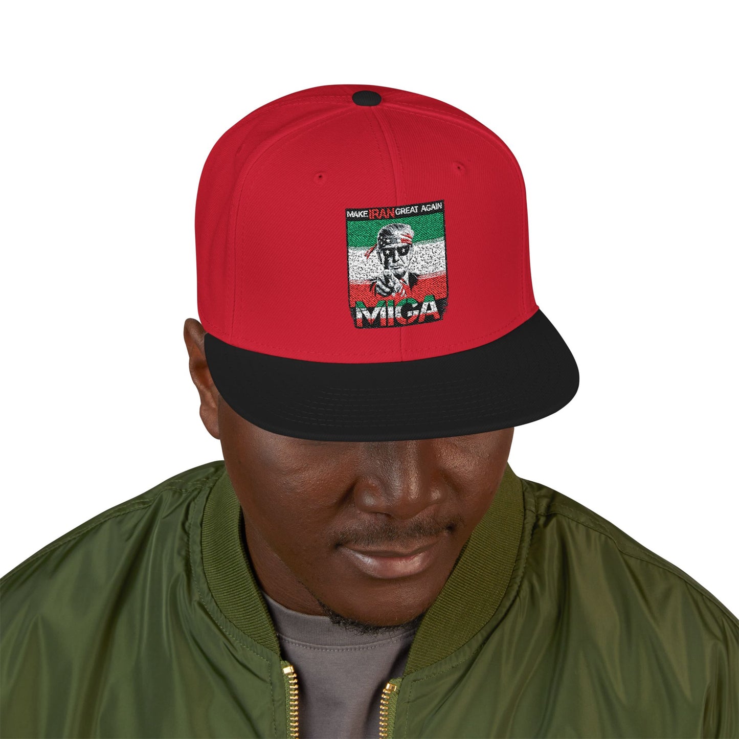 "Make Iran Great Again (MIGA)" Trump Embroidered Snapback Hat