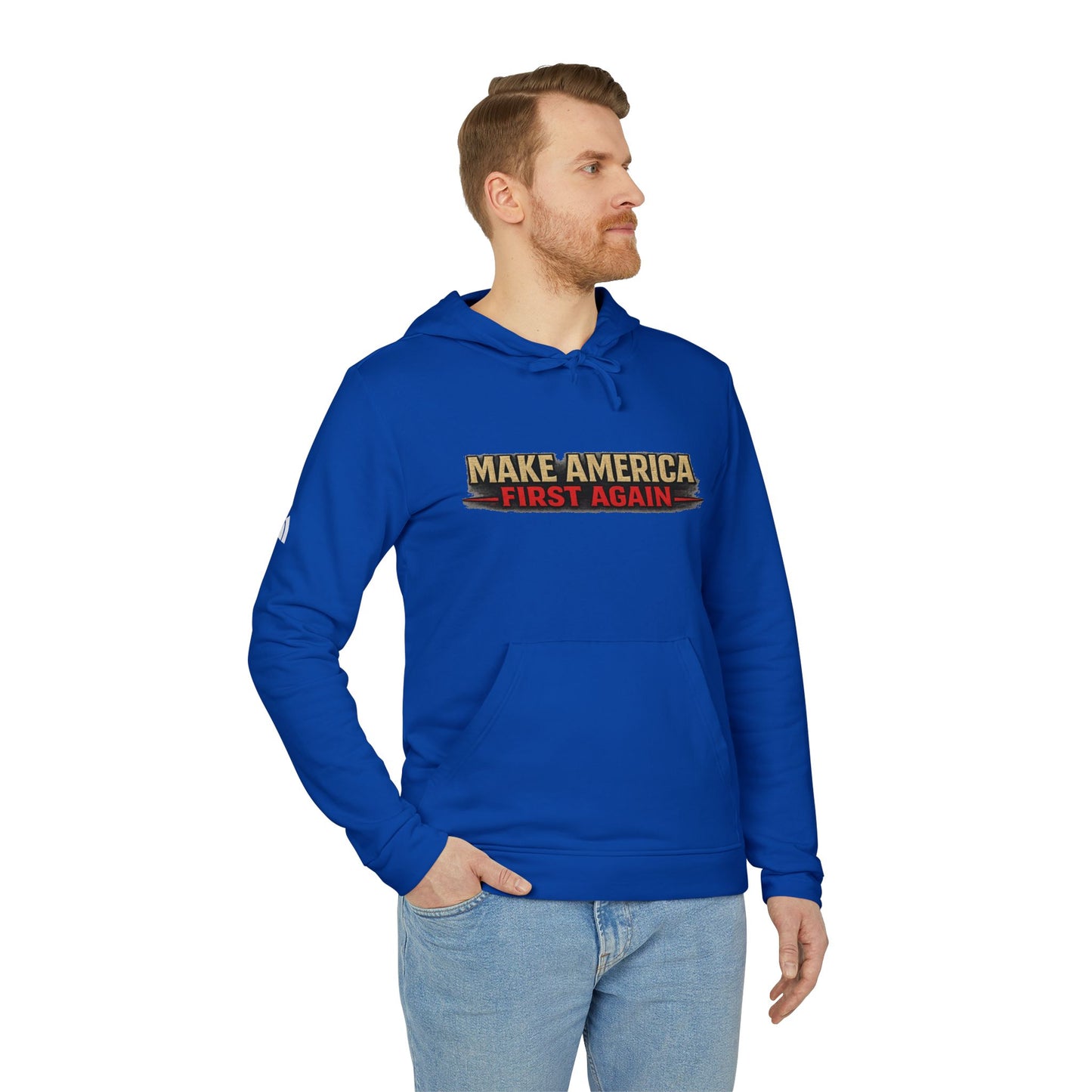 "Make America First Again" America First Is Not A Slogan - It's A Standard Adidas Brand Hoodie