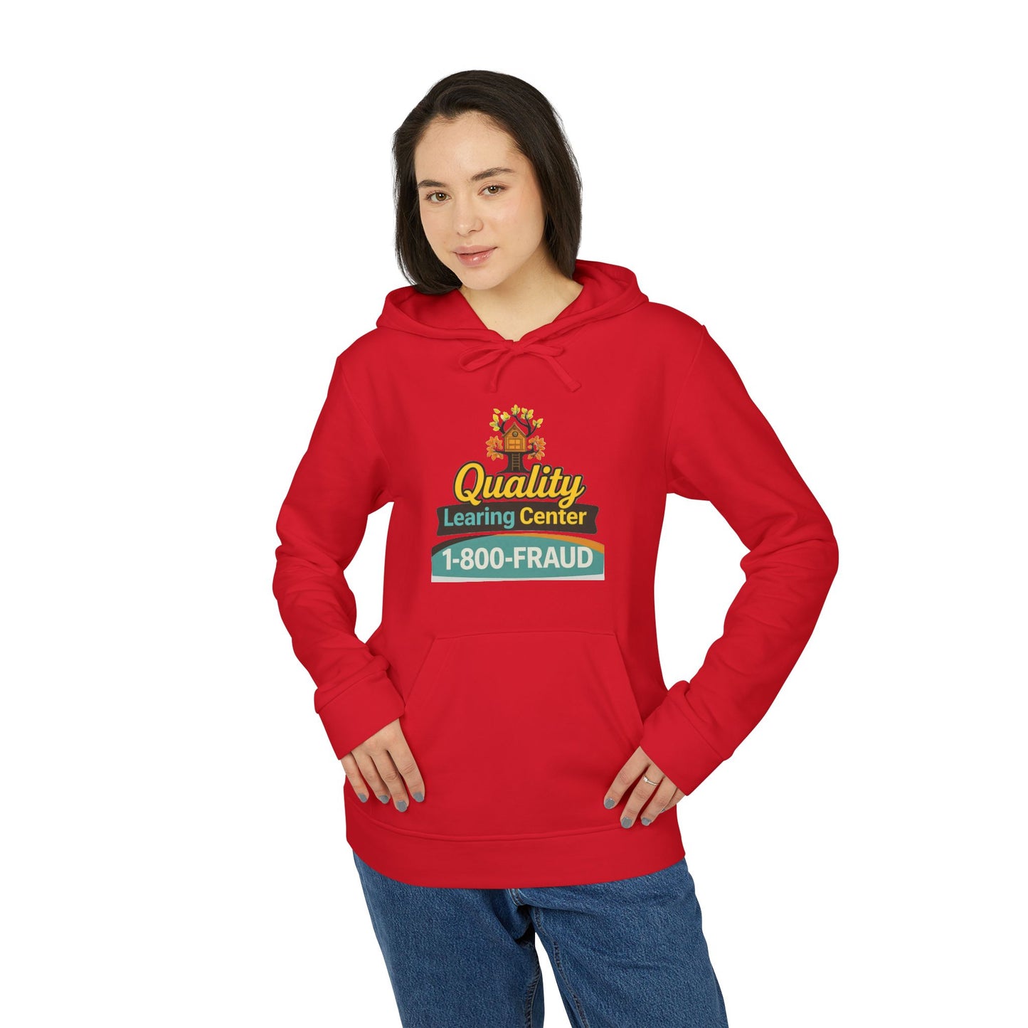 "Quality Learing Center" 1-800-FRAUD Adidas Brand Hoodie