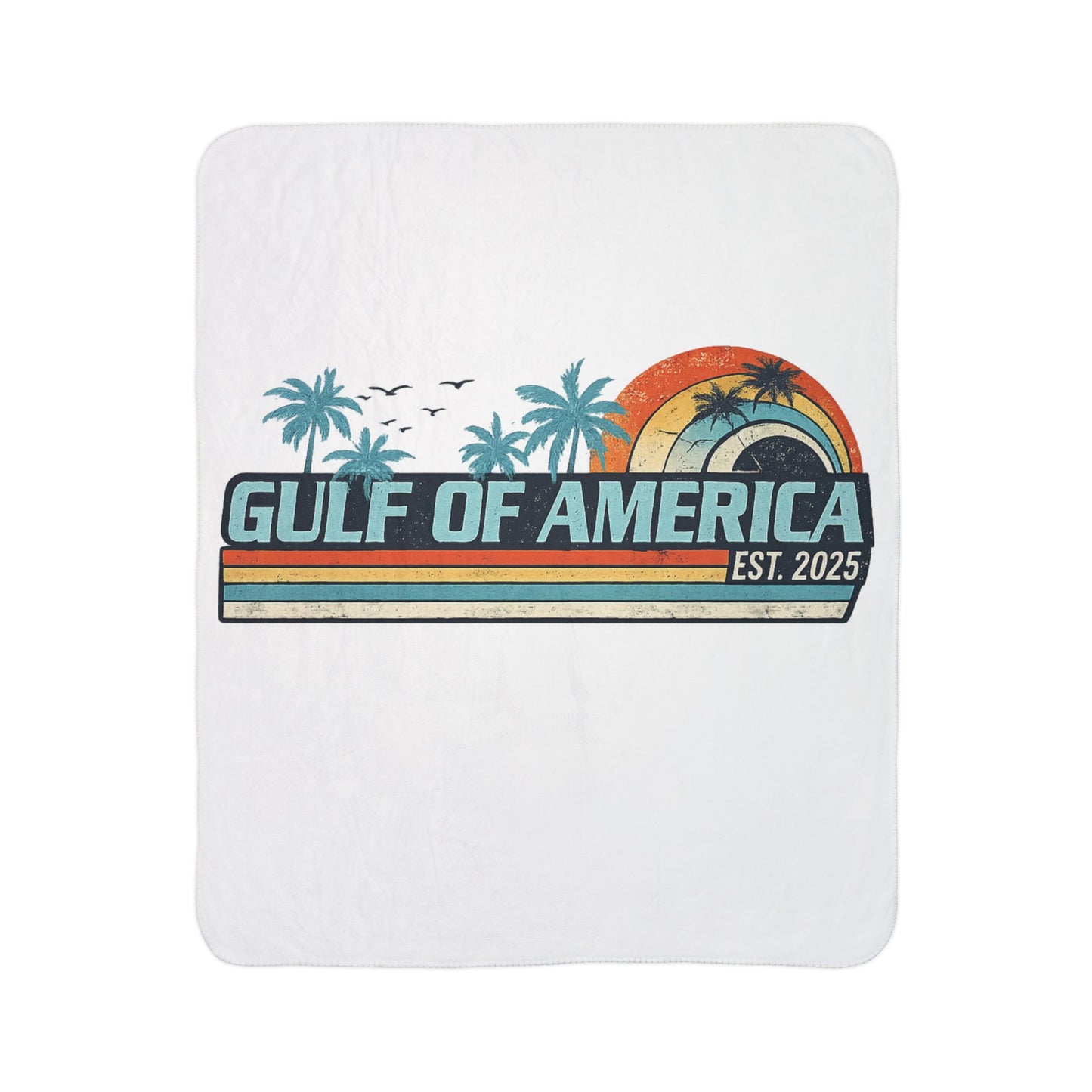 Gulf of America Vintage Fleece Sherpa Blanket
