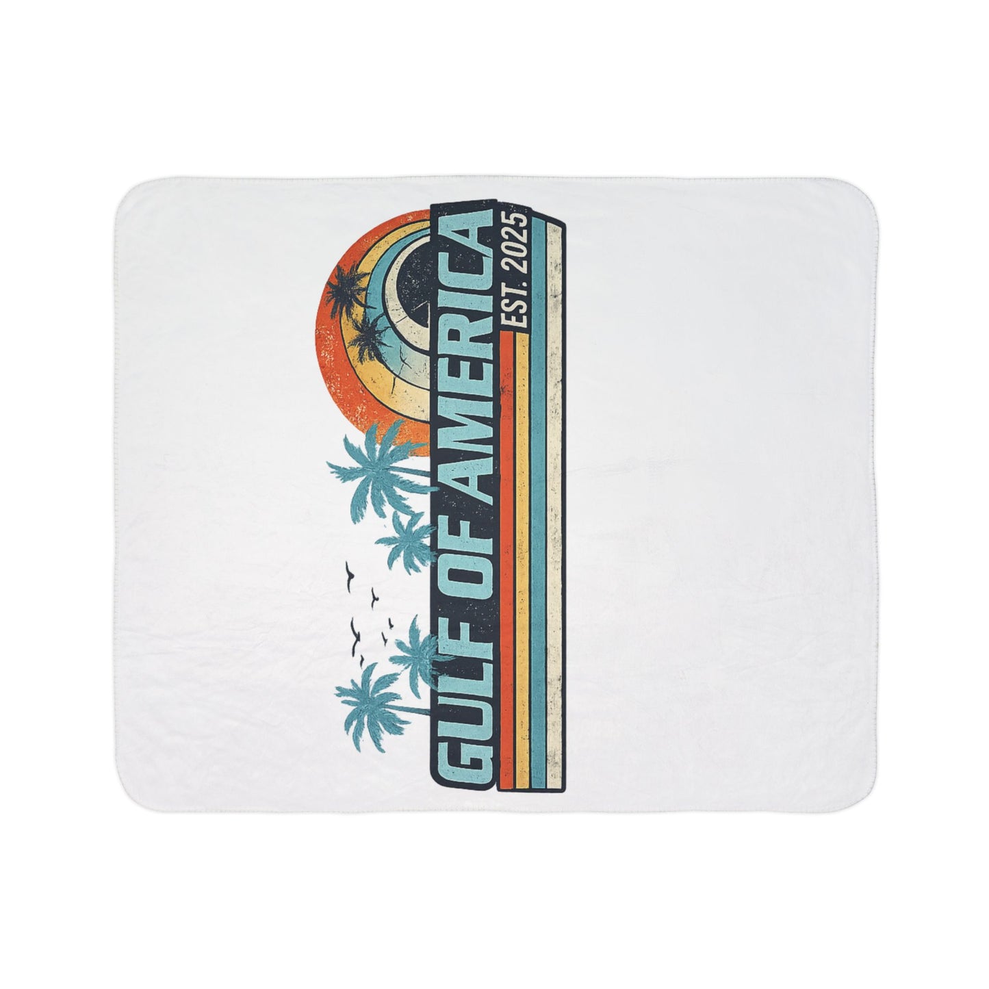 Gulf of America Vintage Fleece Sherpa Blanket