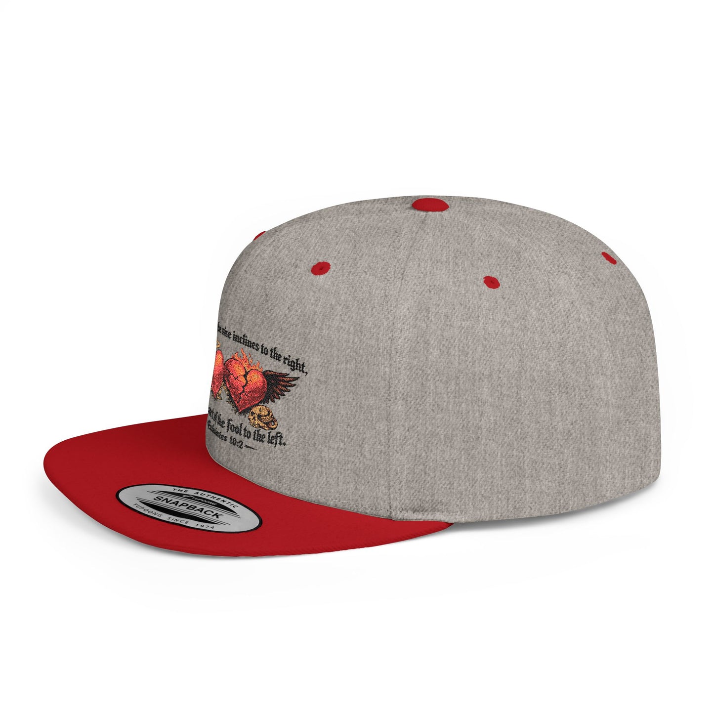 Ecclesiastes 10:2 Winged Hearts Conservative & Liberal Meanings Flat Bill Snapback Hat