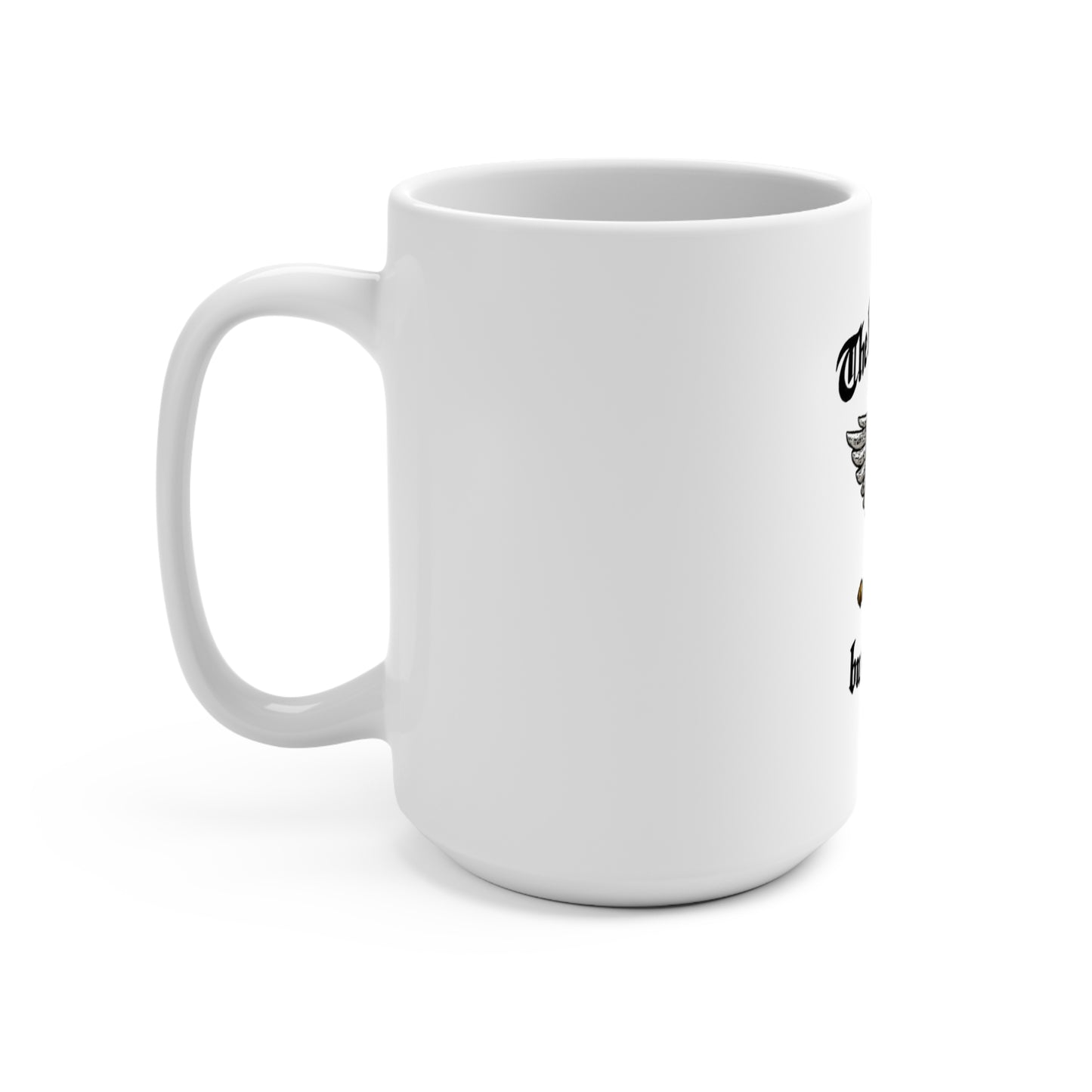 Ecclesiastes 10:2 Winged Hearts Conservative & Liberal Meanings 15oz Coffee Mug