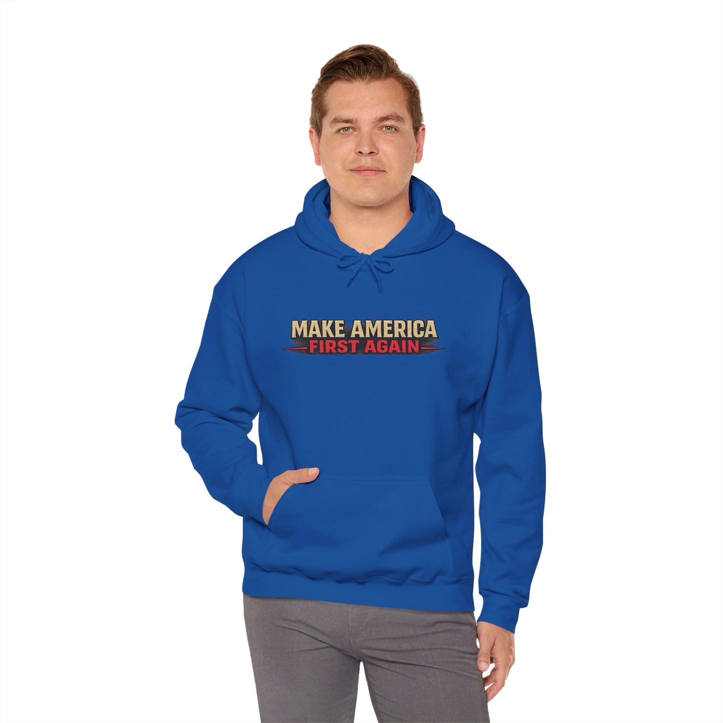 "Make America First Again" America First Is Not A Slogan - It's A Standard Comfort Color Brand Hoodie