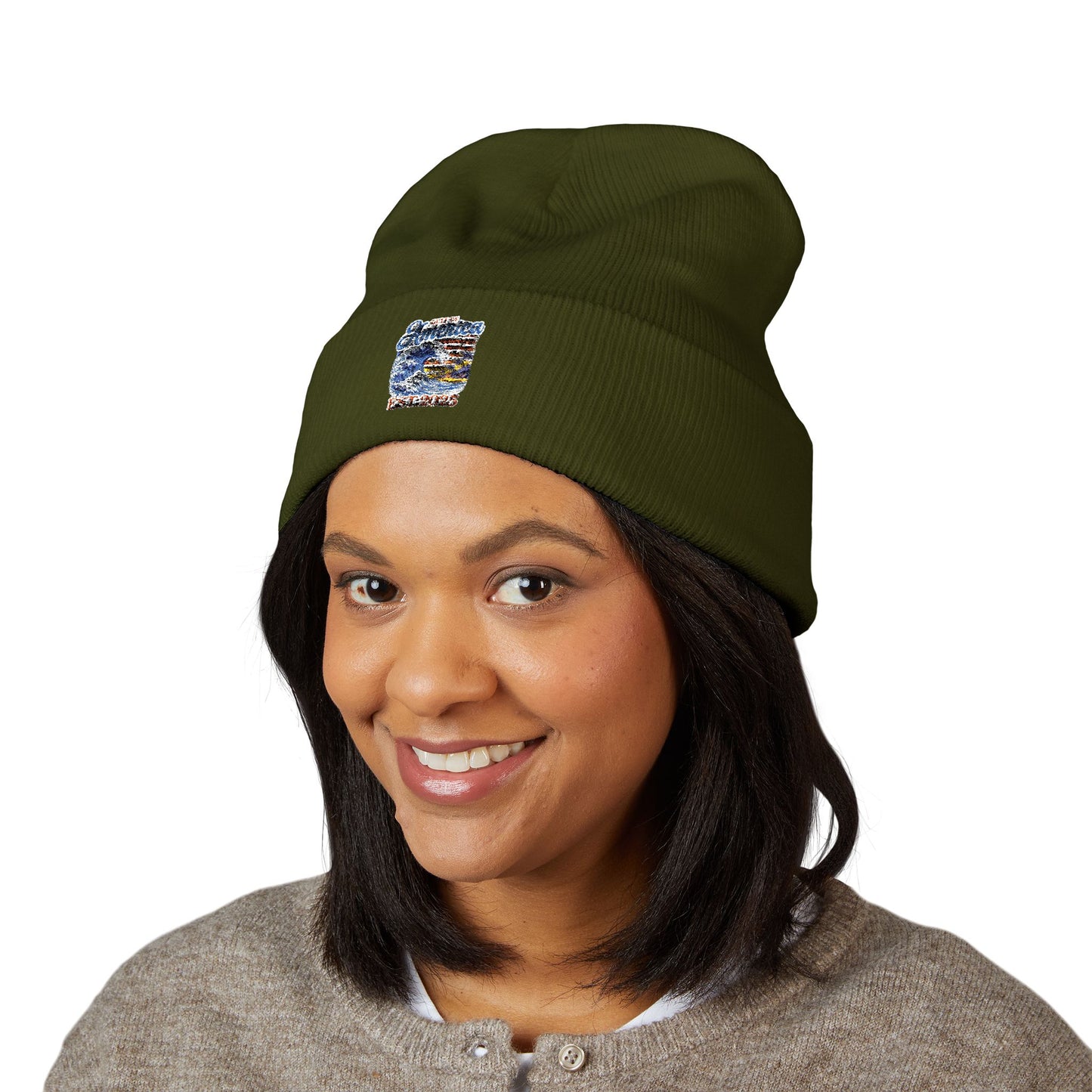 Gulf of America Est. 2025 Waves Embroidered Cuffed Knit Beanie