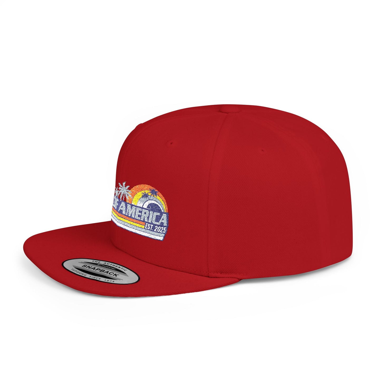 Gulf of America Vintage Embroidered Flat Bill Hat