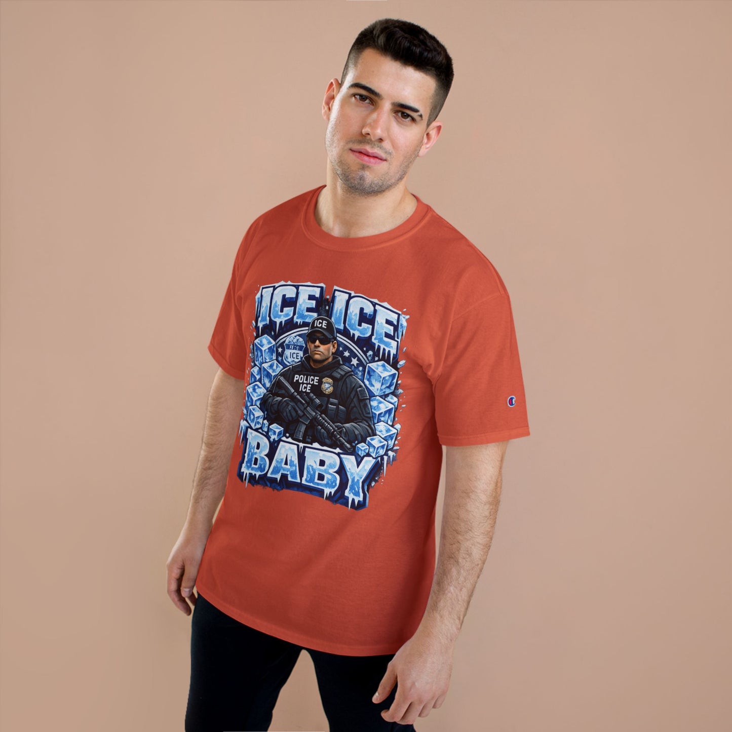 Ice Ice Baby ICE Agent Champion Brand T-Shirt