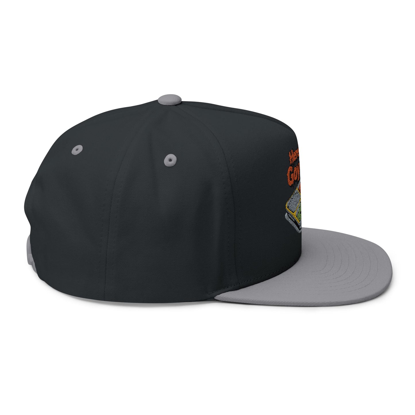 Flat Bill Cap - "Here's Your Veg-Stop" Embroidered Foodie Snapback