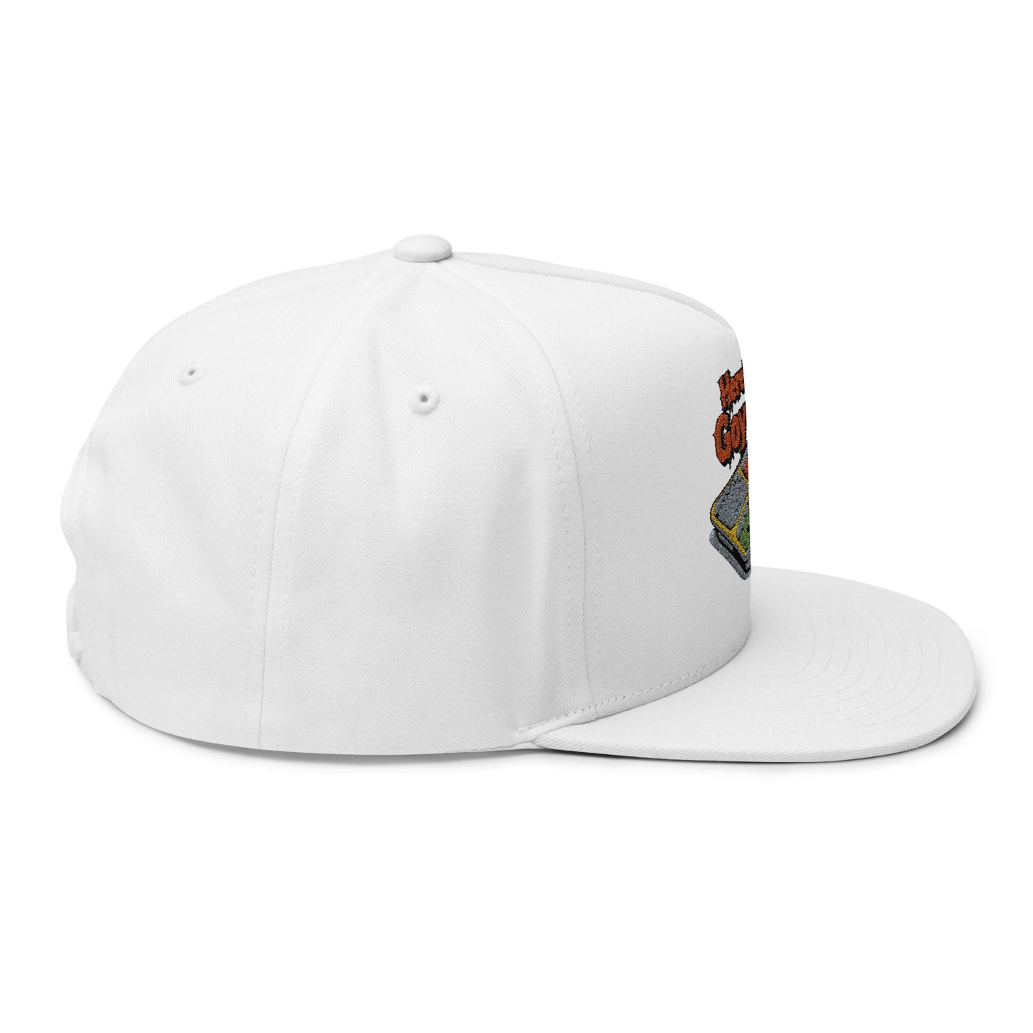 Flat Bill Cap - "Here's Your Veg-Stop" Embroidered Foodie Snapback