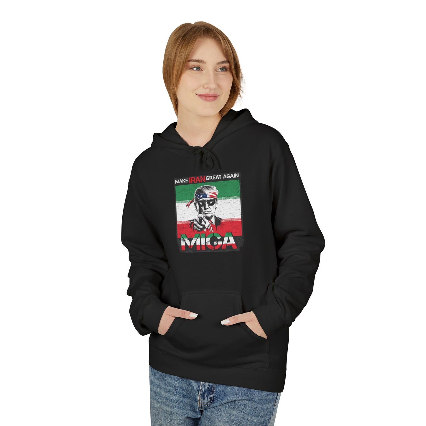 "Make Iran Great Again (MIGA)" Trump Gildan Brand Hoodie